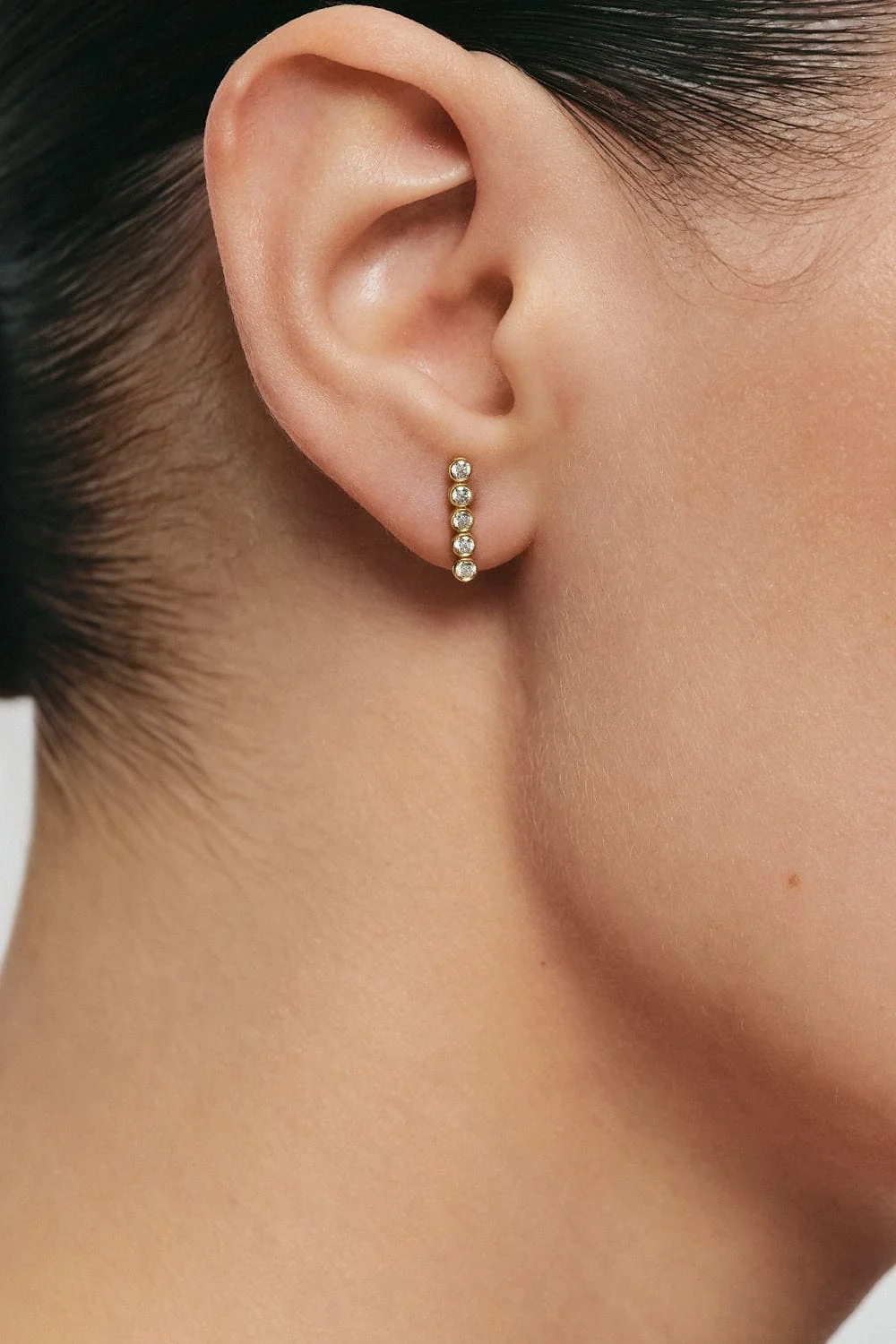 Earrings Diamond Line Earrings, yellow gold for a unique and sophisticated look