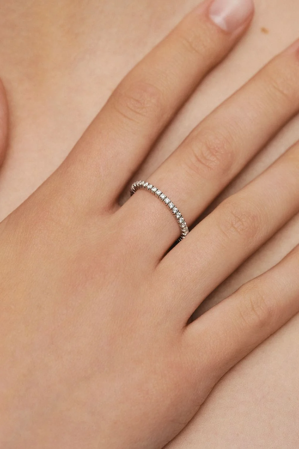 Rings Eternity Ring, diamonds, white gold with modern design available now