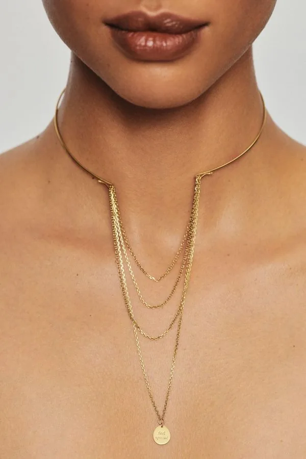 Chokers Chain Transformer Choker, yellow gold available online with unique design