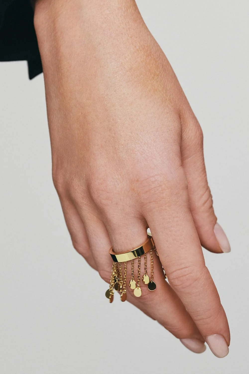 Rings Flat Chainfall Ring, yellow gold available online with expert craftsmanship
