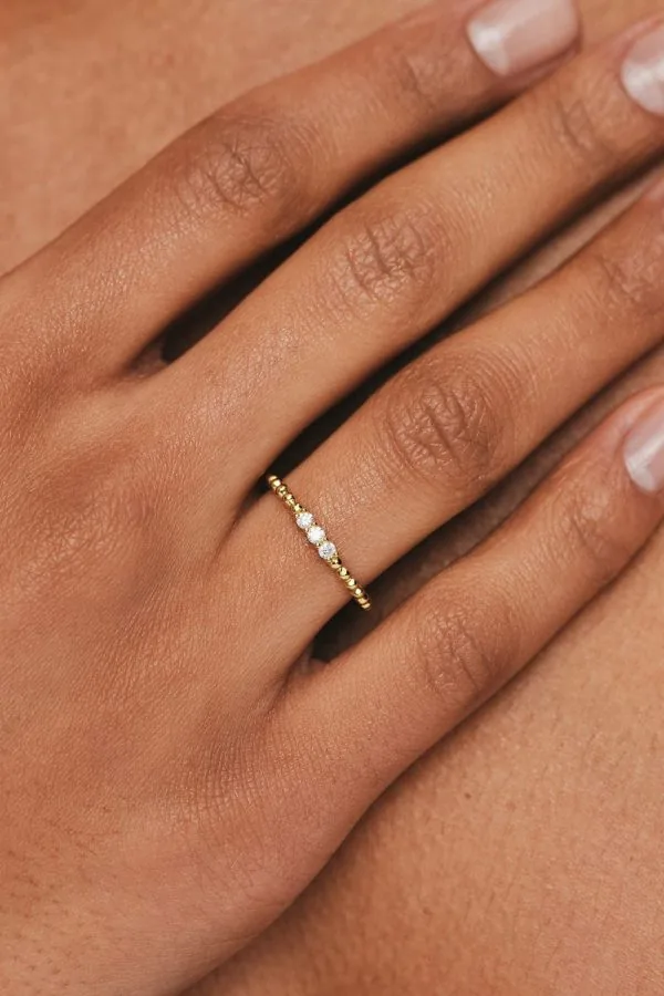Rings Trio Diamond Orb Ring, yellow gold available online with expert craftsmanship
