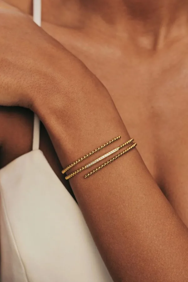 Bracelets Triple Spiral Bracelet, diamonds, yellow gold with high-end craftsmanship from Guzema