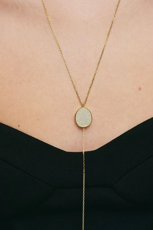 Necklaces Oval Locket Necklace, diamonds, yellow gold with fast delivery from Guzema