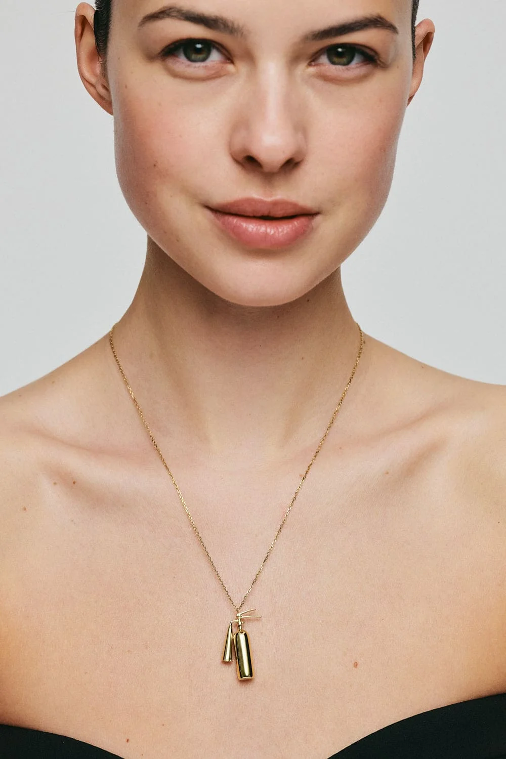 Custom Necklaces Mini Extinguisher Pendant, yellow gold for a luxurious style
