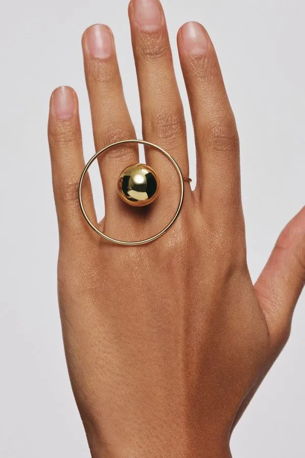 Rings Bold Planet Ring, yellow gold with modern design available now