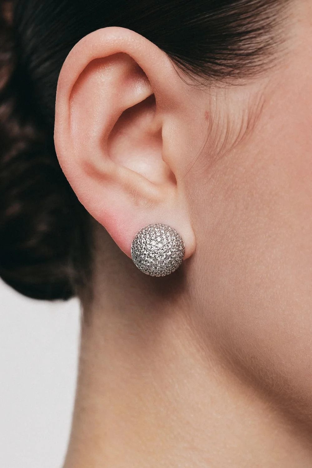 Earrings Mini Orbs Earrings, diamonds, white gold with timeless design by Guzema