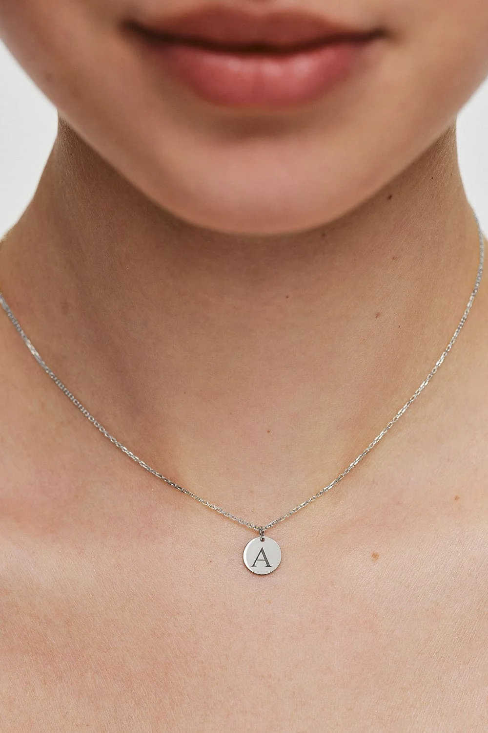 Necklaces Necklace with Initial, white gold with fast delivery from Guzema