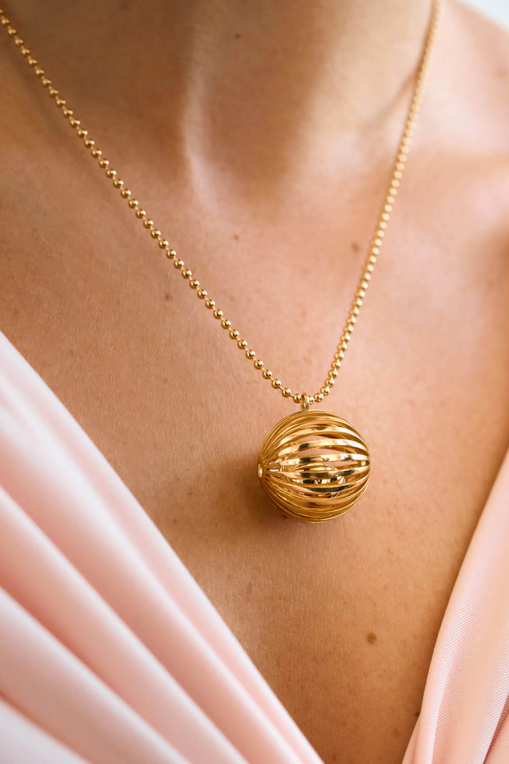 Custom Necklaces Baby Bell Necklace, yellow gold for a luxurious style