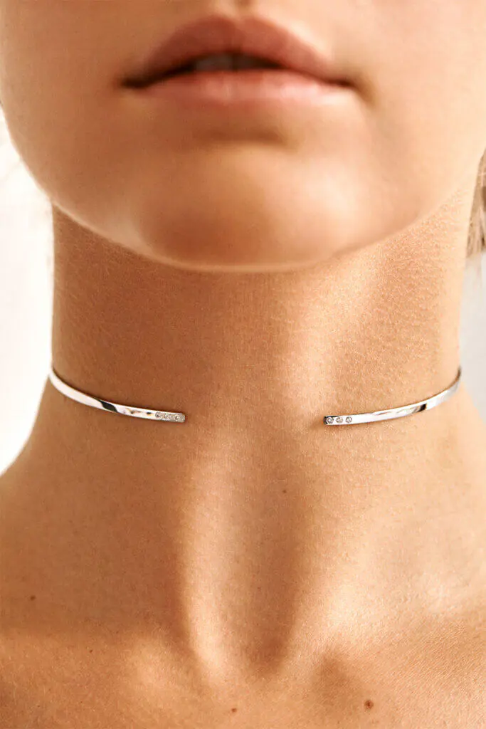 Chokers Multi Diamonds Choker, white gold with a unique touch from Guzema