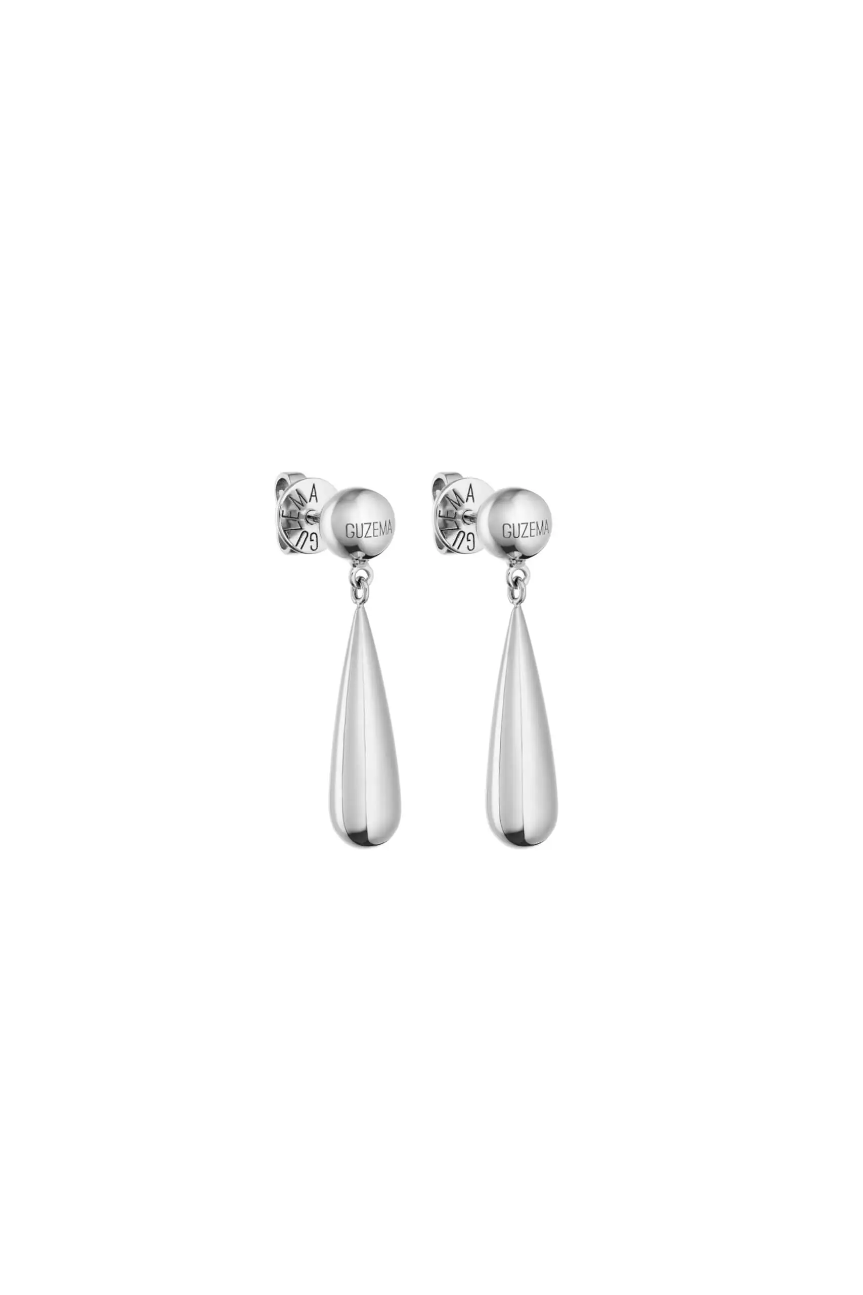 Earrings Long Orb Earrings, white gold with timeless design by Guzema