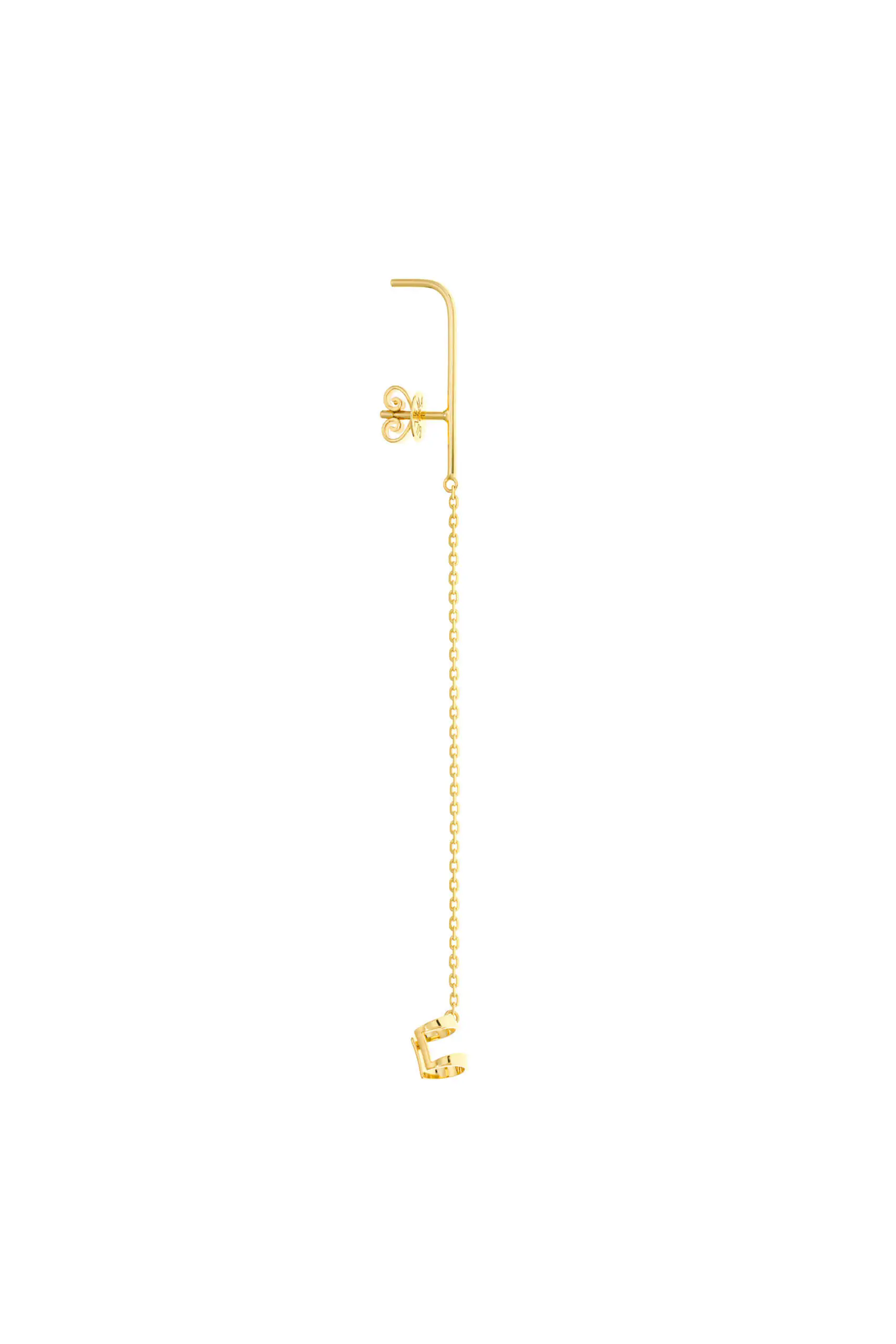 Cuffs Chain Cuff Earring, yellow gold with modern design and fast delivery