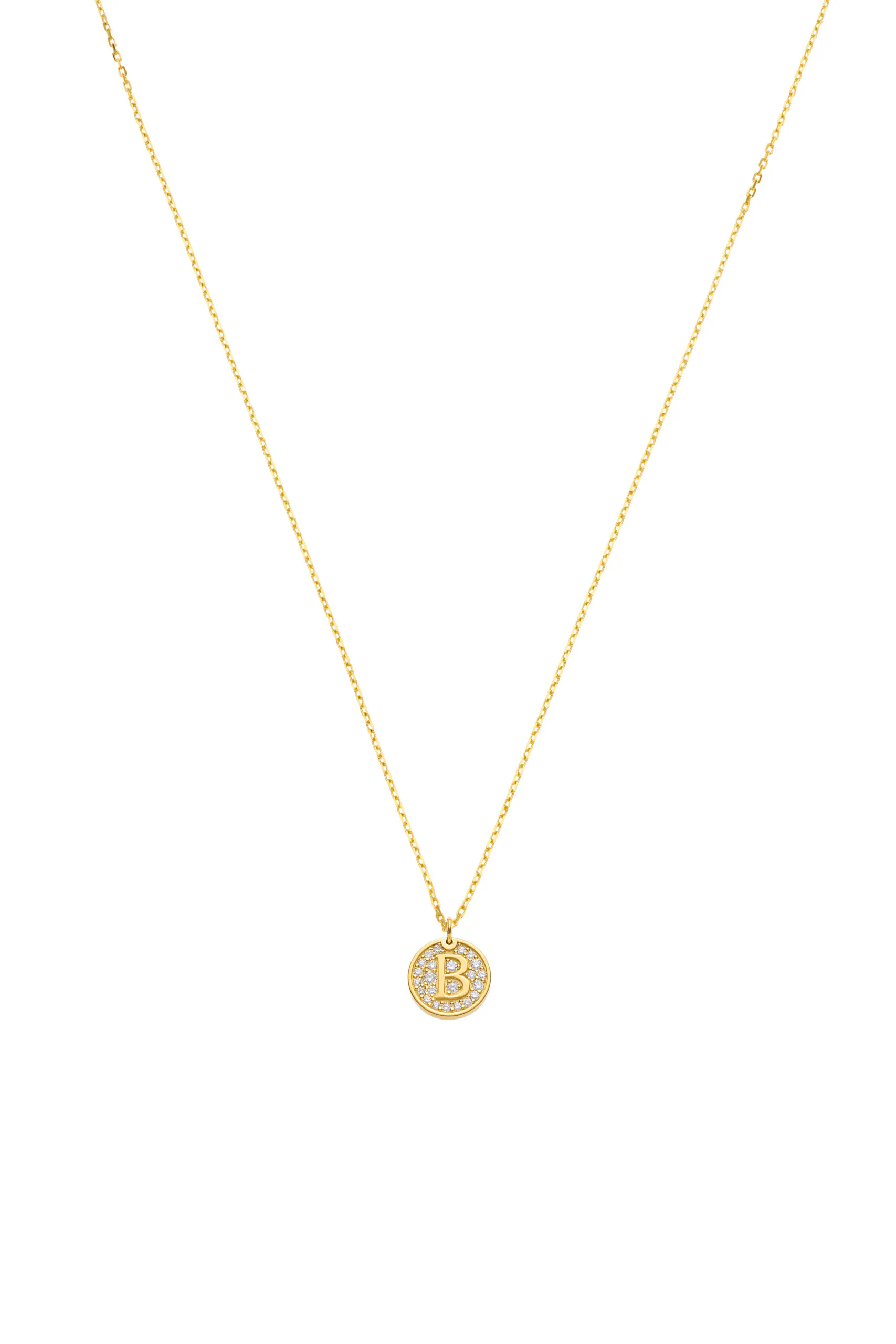 Exclusive Necklaces Necklace with initial, diamonds, yellow gold from Guzema