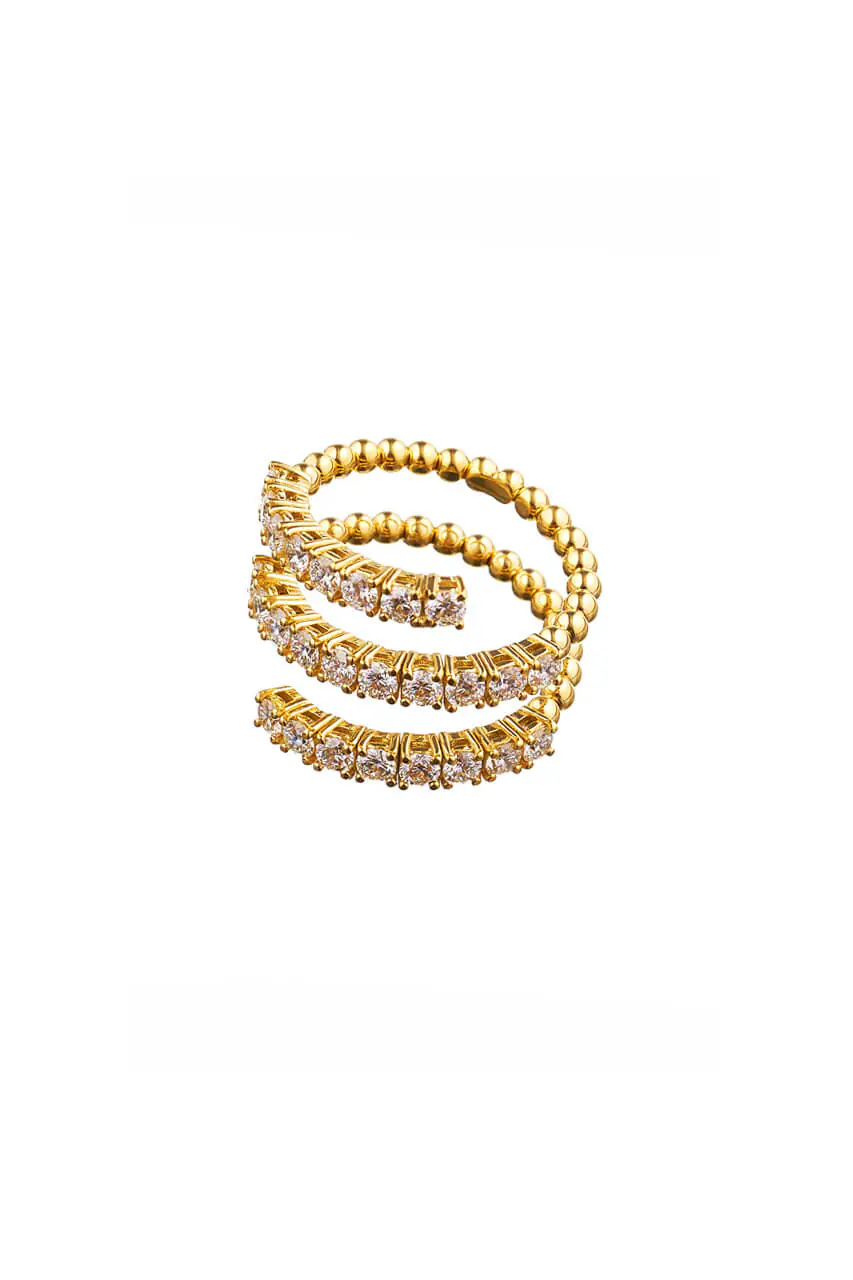 Rings Trio Spiral Ring, diamonds, yellow gold available online with expert craftsmanship