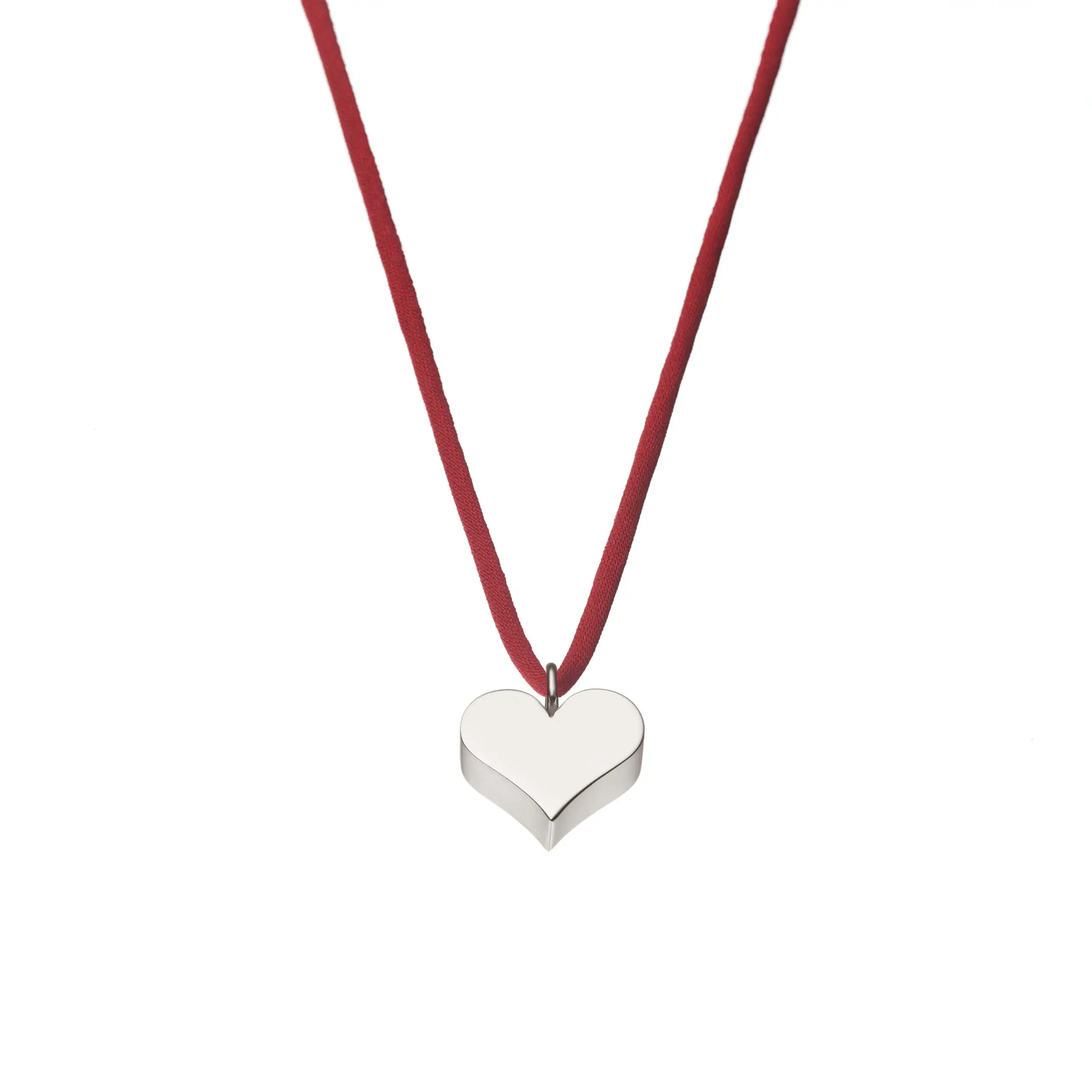 Custom Necklaces Bold Puffed Heart Pendant, white gold for a luxurious style