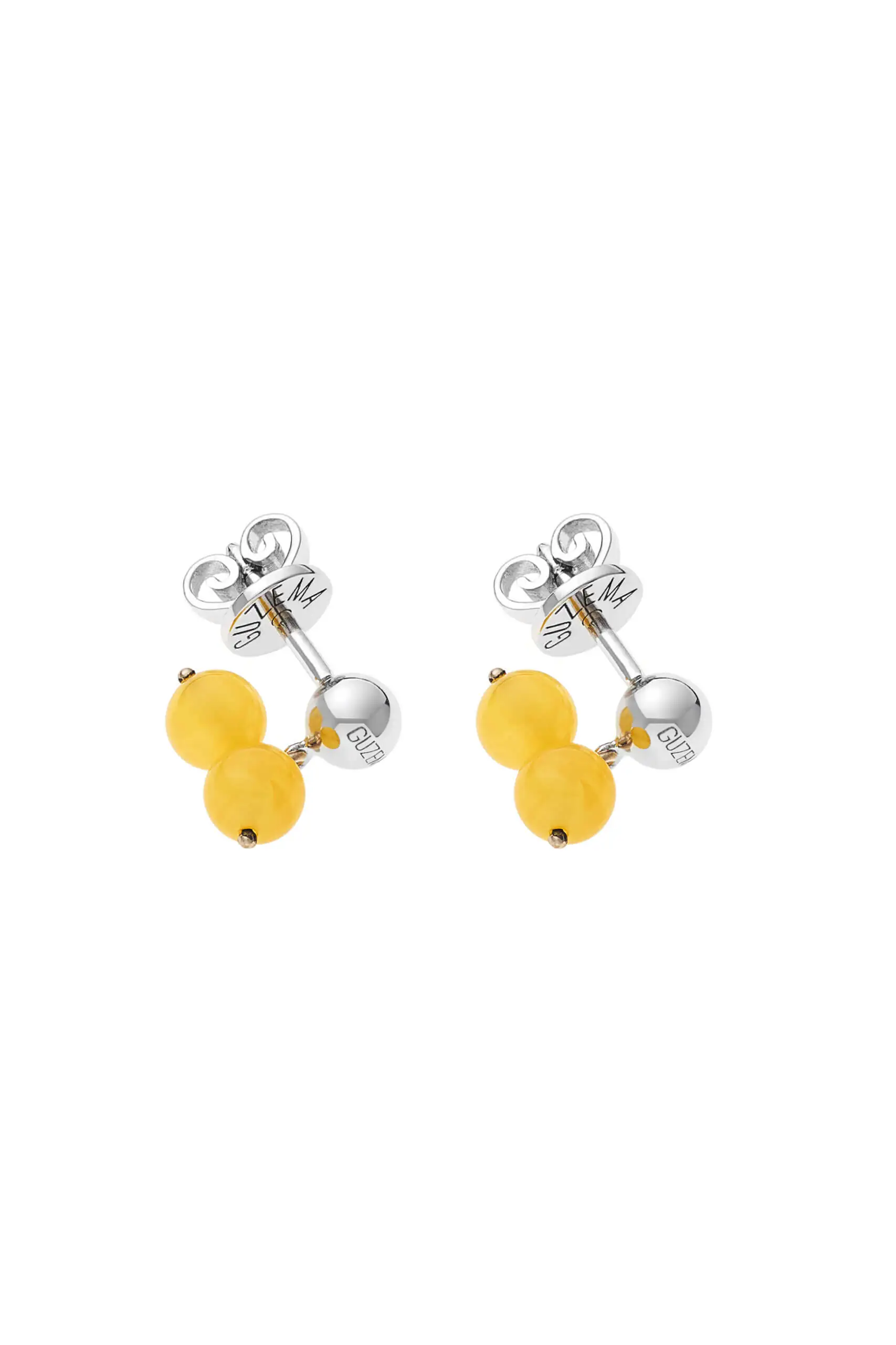 Earrings Amber Earrings, white gold for a unique and sophisticated look