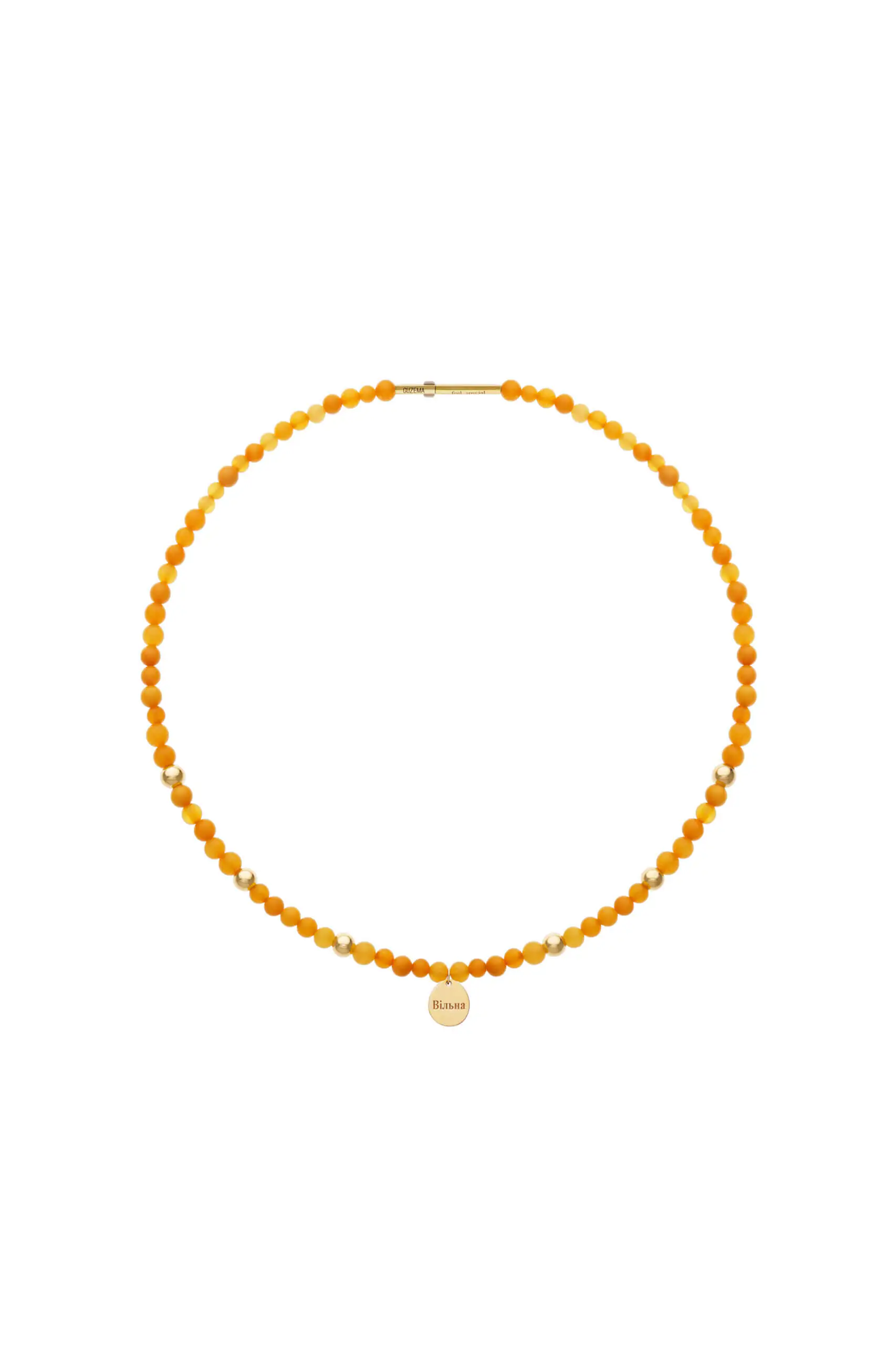 Custom Necklaces Freedom Amber Necklace, yellow gold for a luxurious style