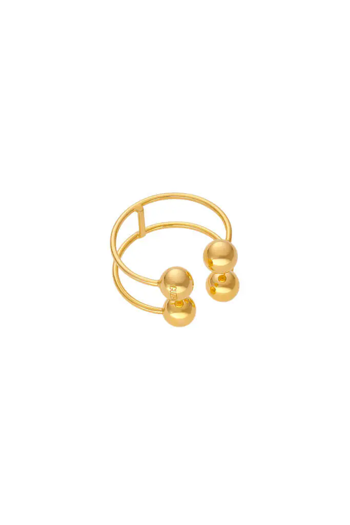 Rings Tetra Orb Ring, yellow gold with luxury craftsmanship from Guzema