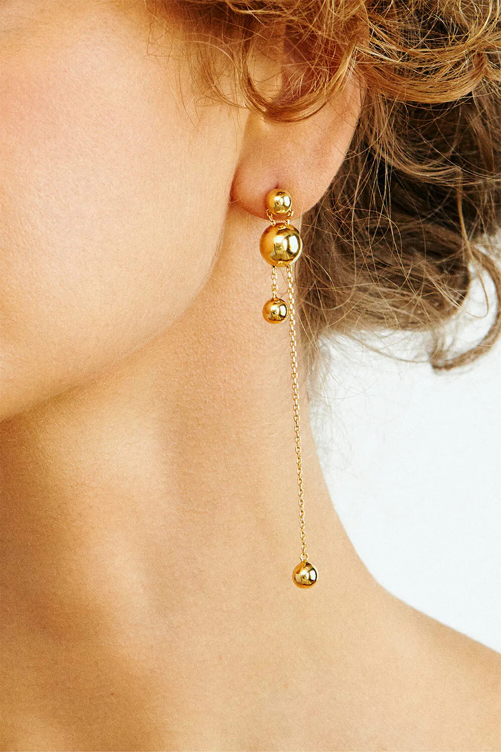 Earrings Multi Orbs Earrings, yellow gold with timeless design by Guzema