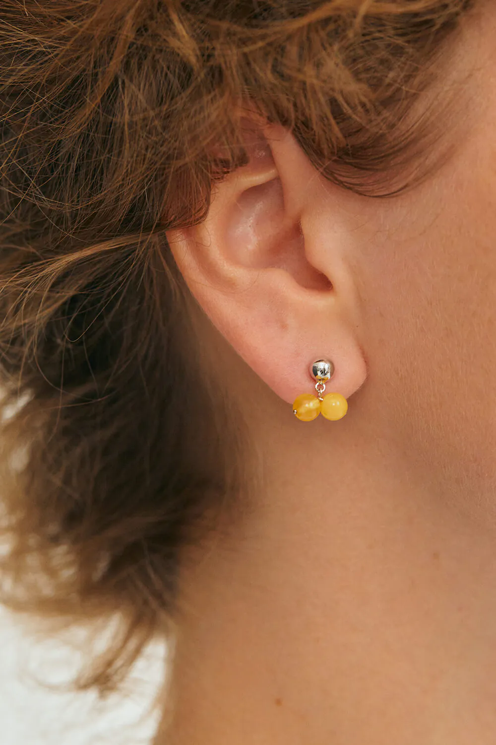 Earrings Amber Earrings, white gold with timeless design by Guzema