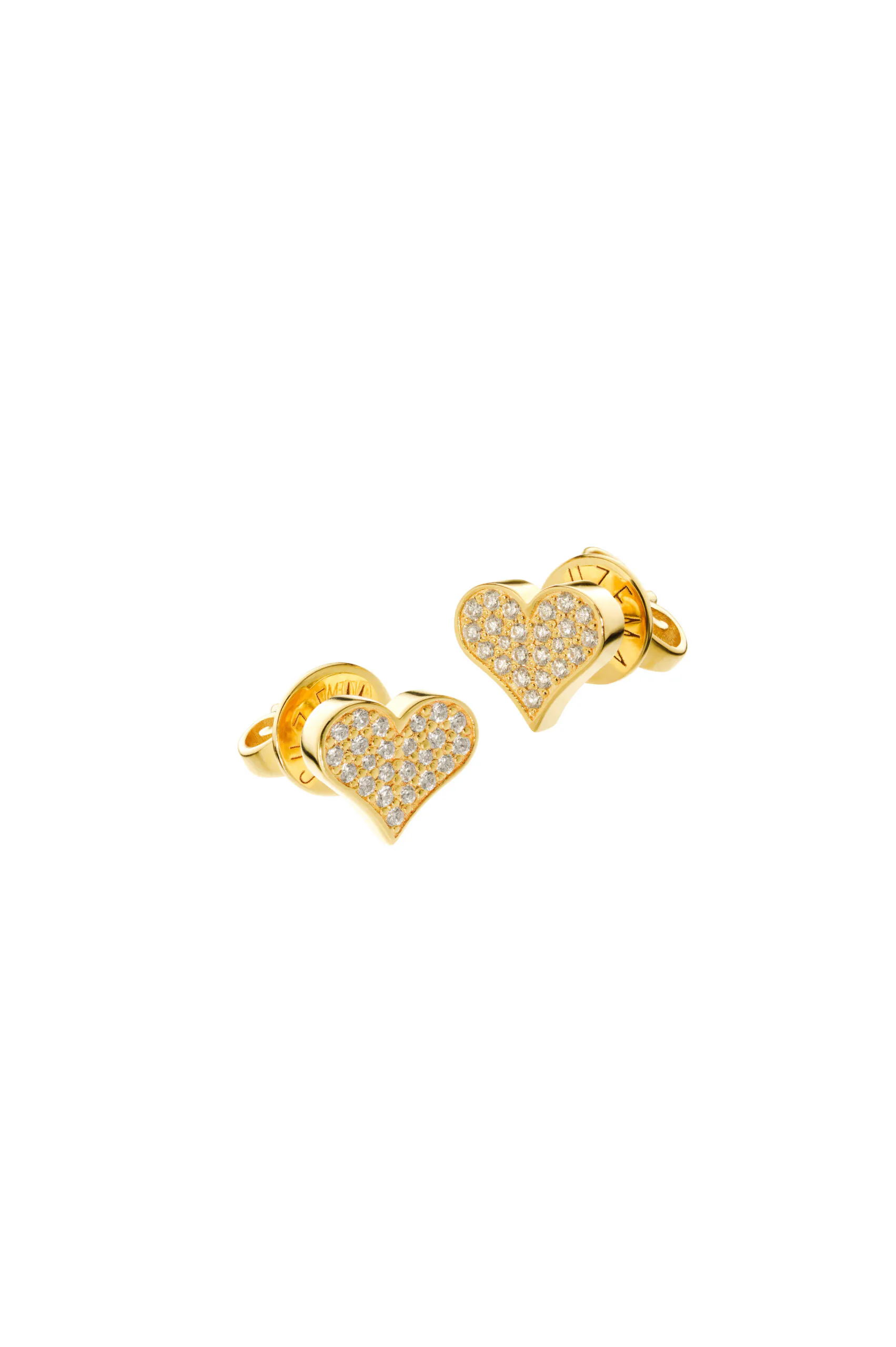 Earrings Heart Earrings, diamonds, yellow gold for a unique and sophisticated look