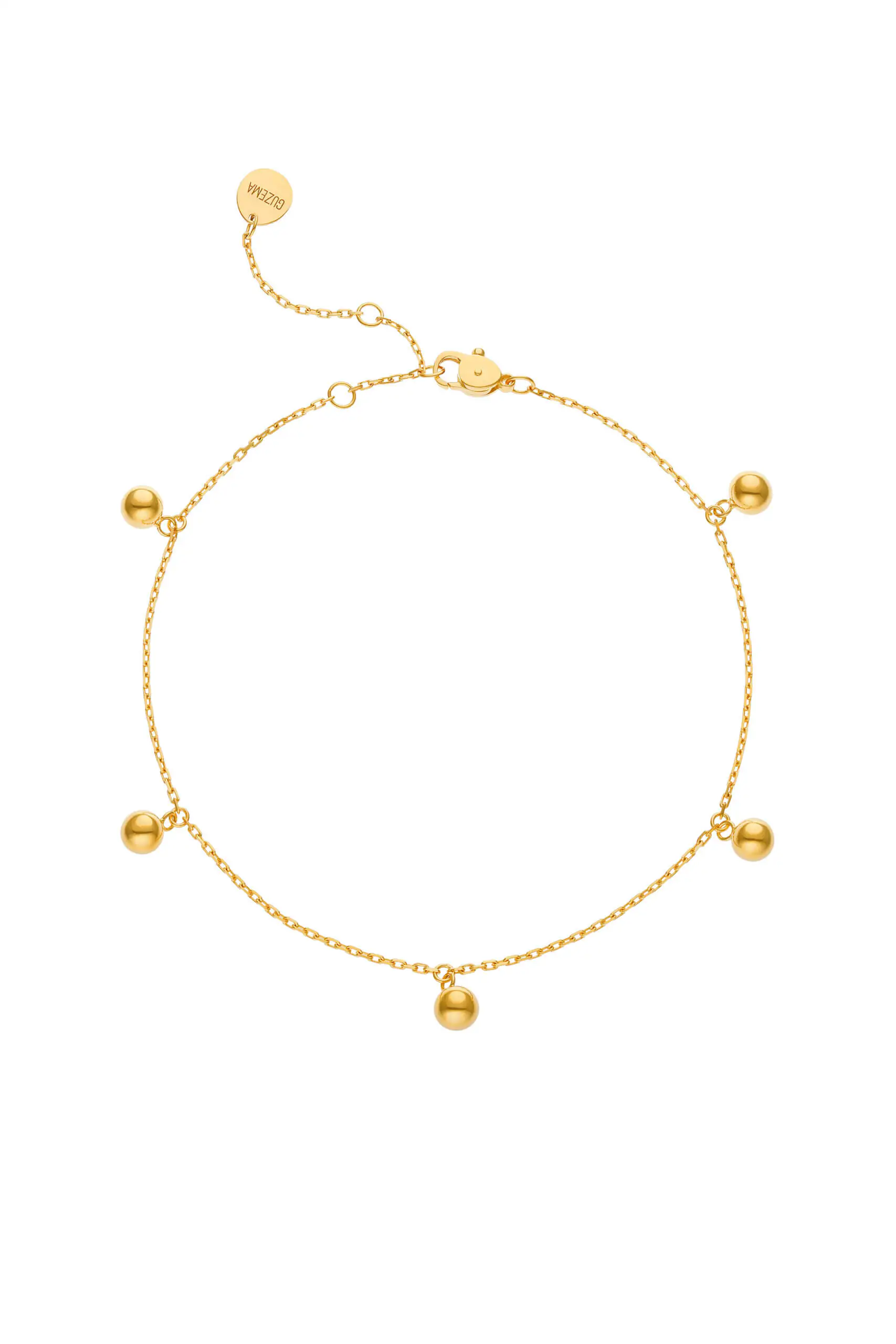 Anklets Quintet Anklet, yellow gold with timeless elegance from Guzema