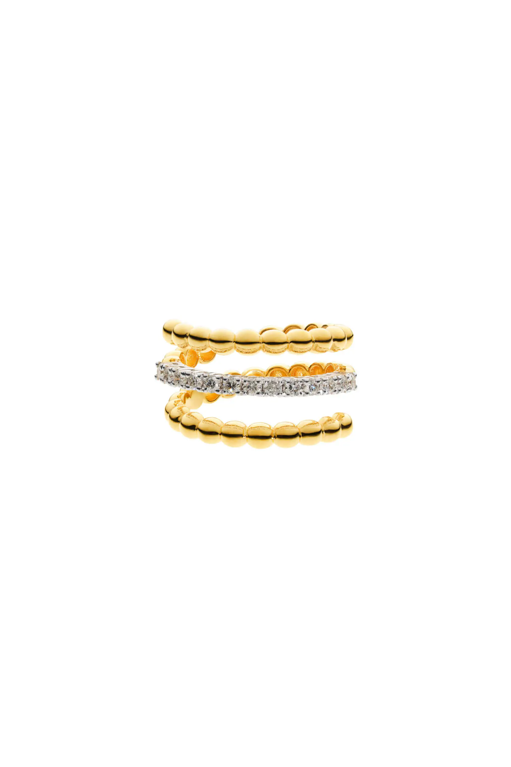 Rings Spiral Ring, diamonds, yellow gold with luxury craftsmanship from Guzema