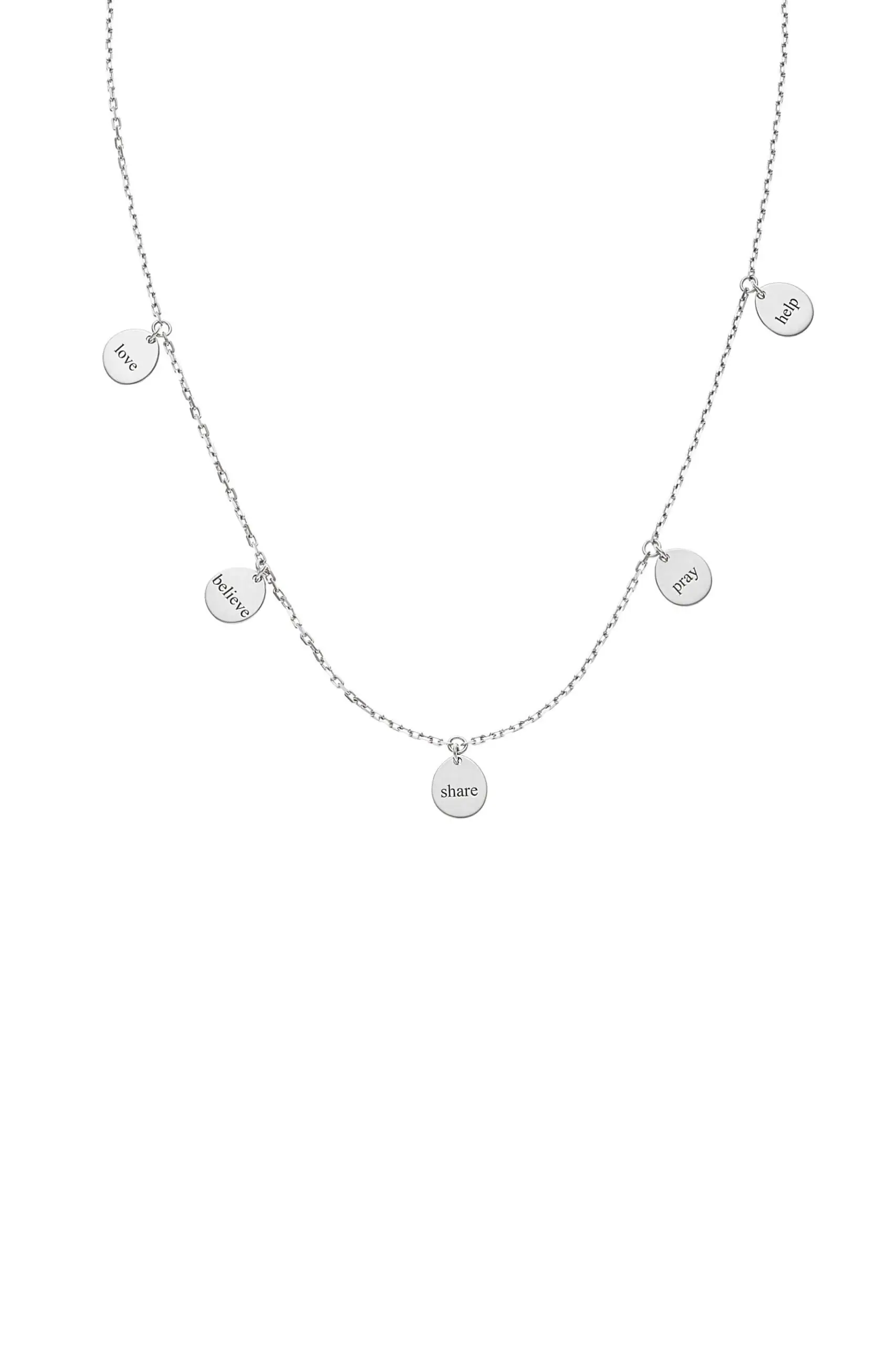 Necklaces Engraved Charity Necklace, white gold with fast delivery from Guzema