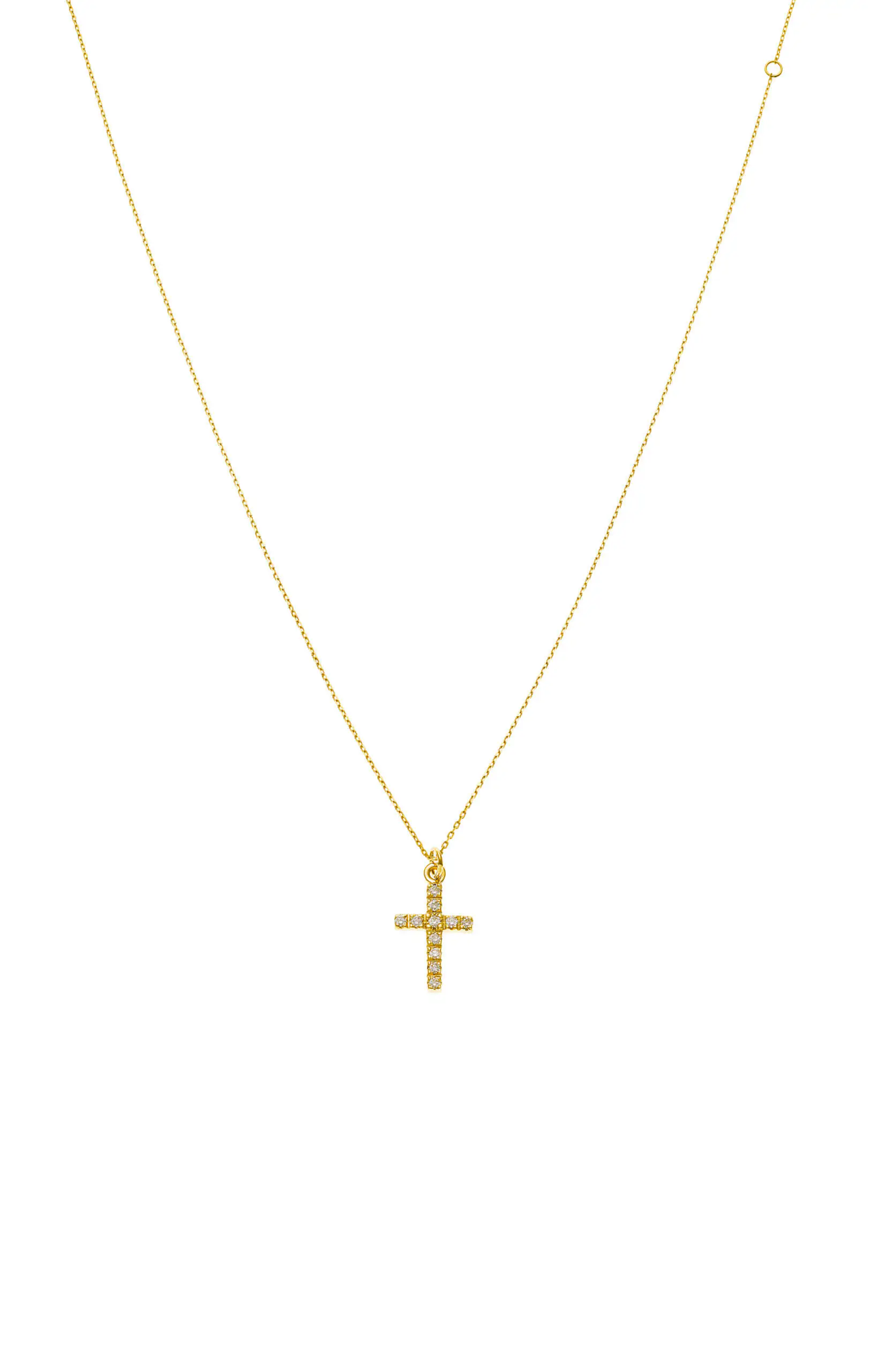 Necklaces Petit Cross, diamonds, yellow gold with fast delivery from Guzema