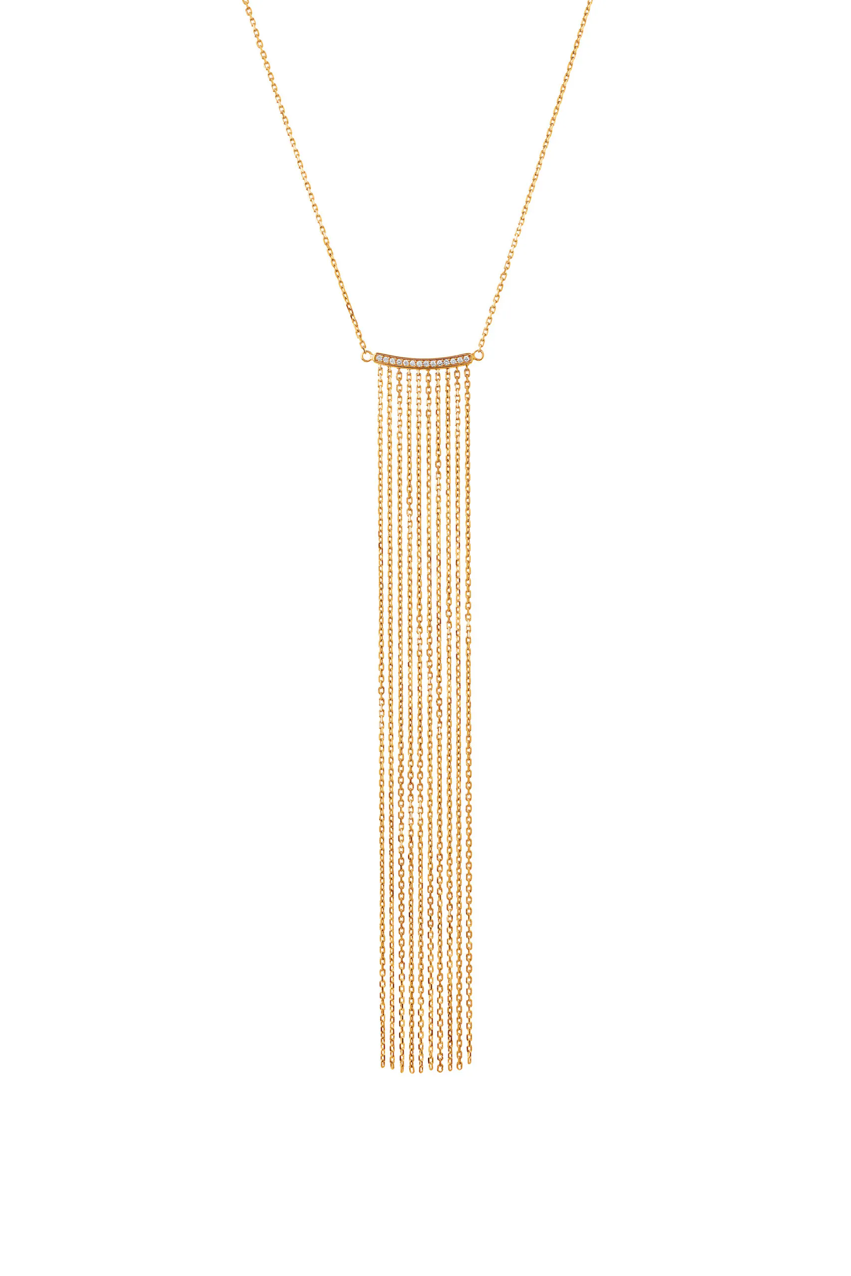 Necklaces Chainfall Necklace, diamonds, yellow gold with fast delivery from Guzema