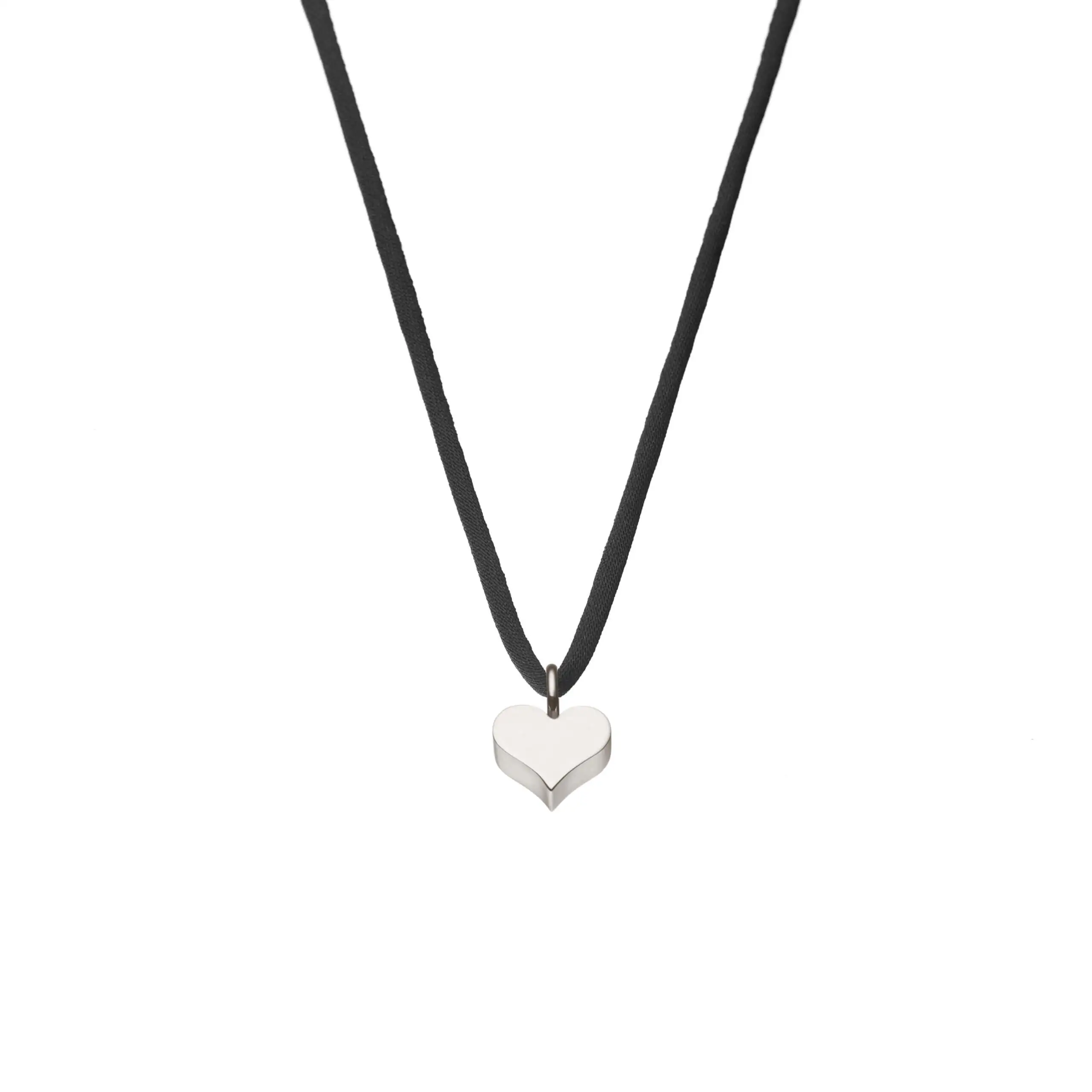 Custom Necklaces Puffed Heart Pendant, white gold for a luxurious style