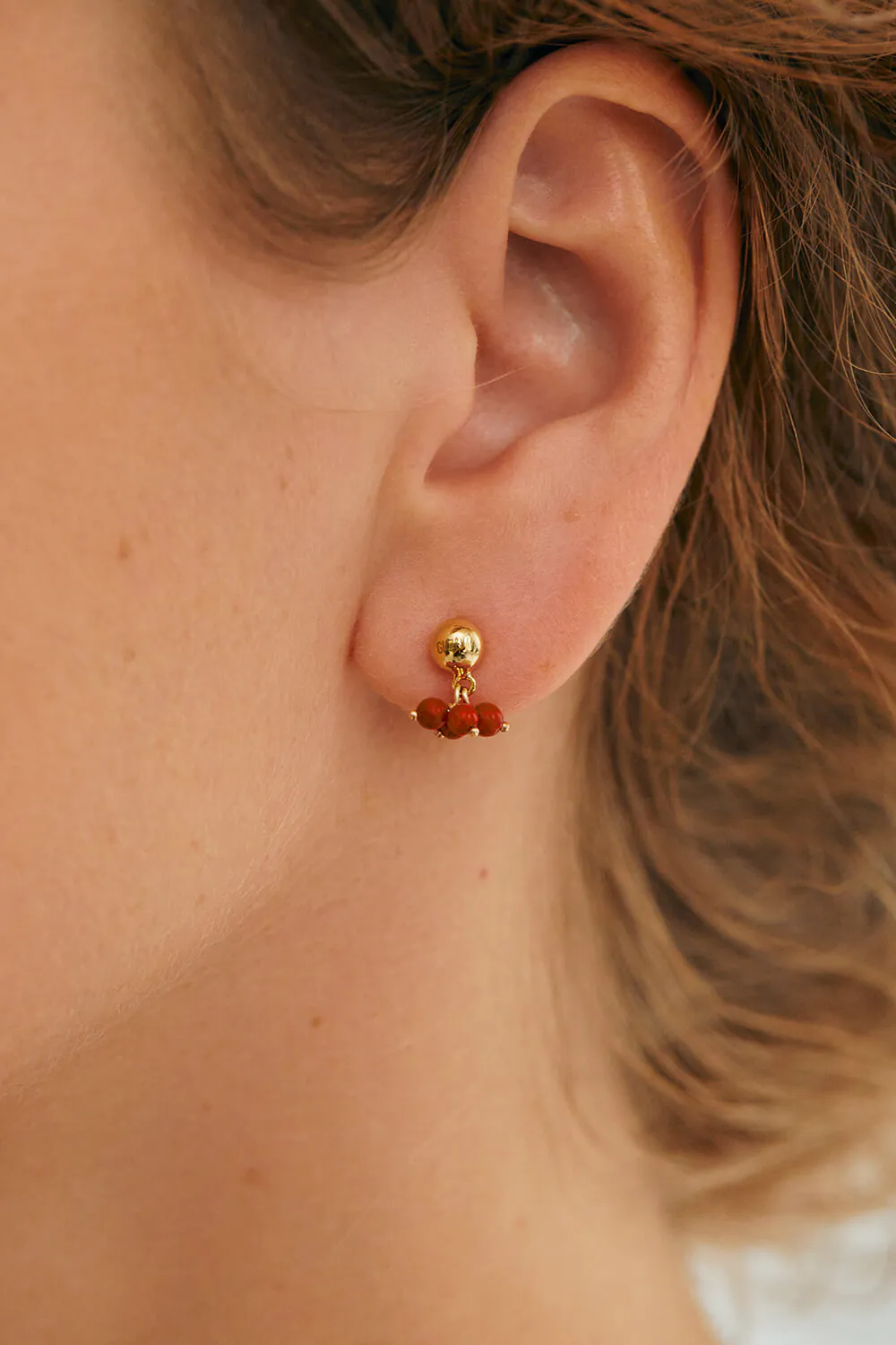 Earrings Corals Earrings, yellow gold for stylish and elegant looks