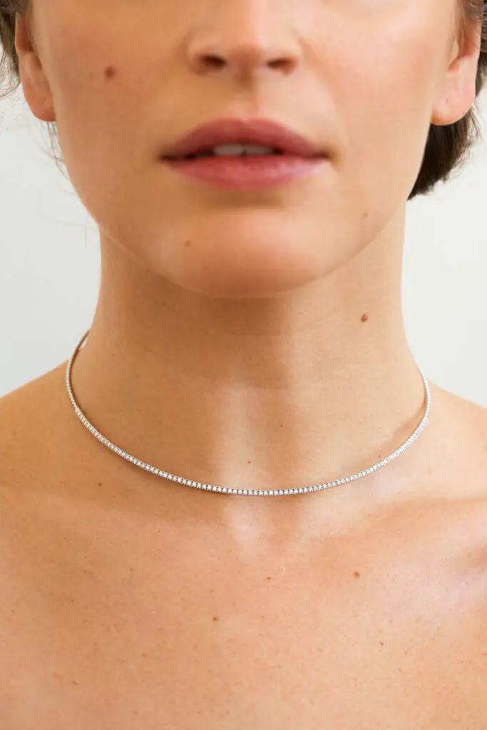 Chokers Spiral Choker, diamonds, white gold with exceptional quality