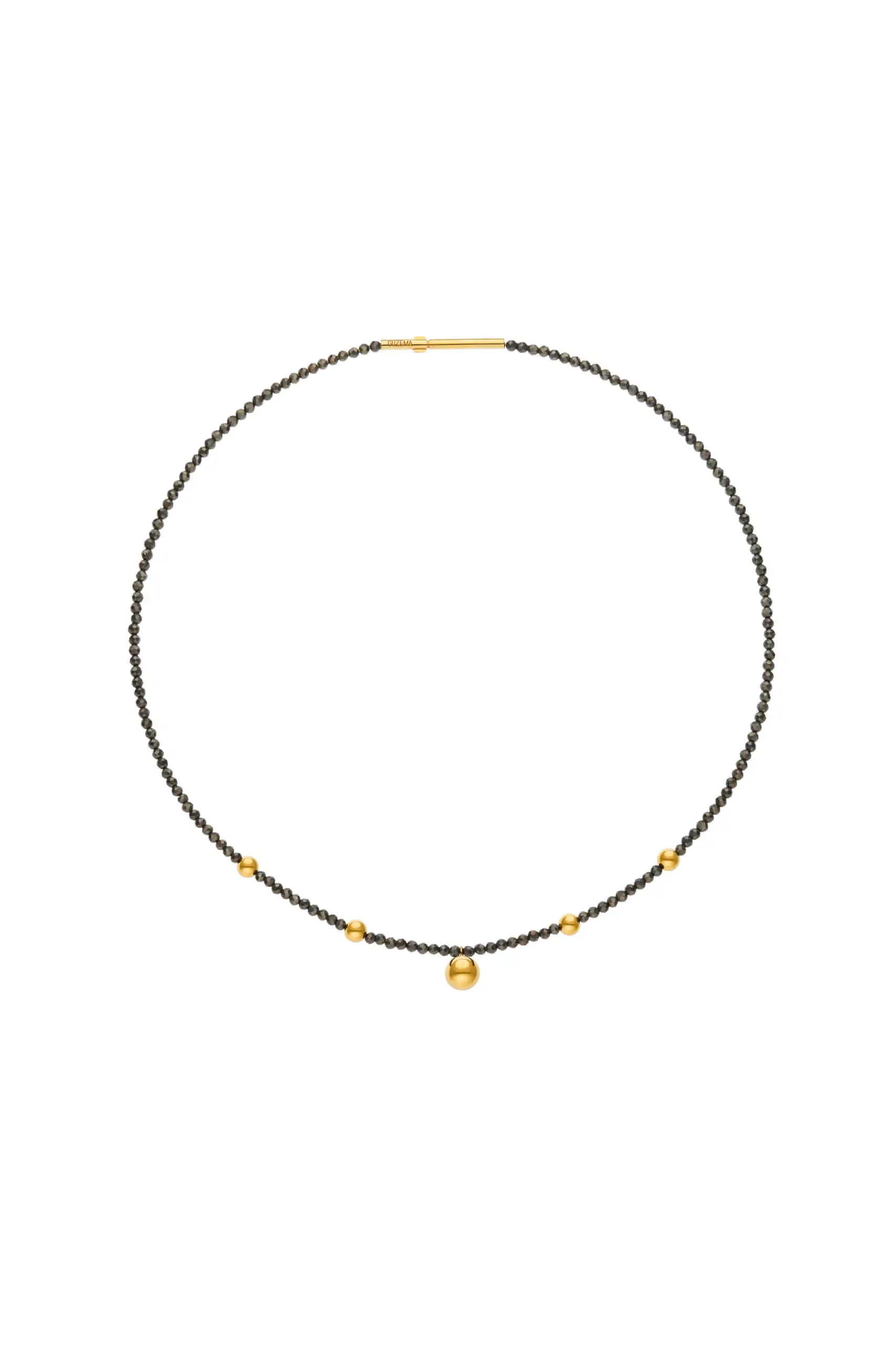 Custom Necklaces Mini Orb Accent Gems Necklace, yellow gold for a luxurious style