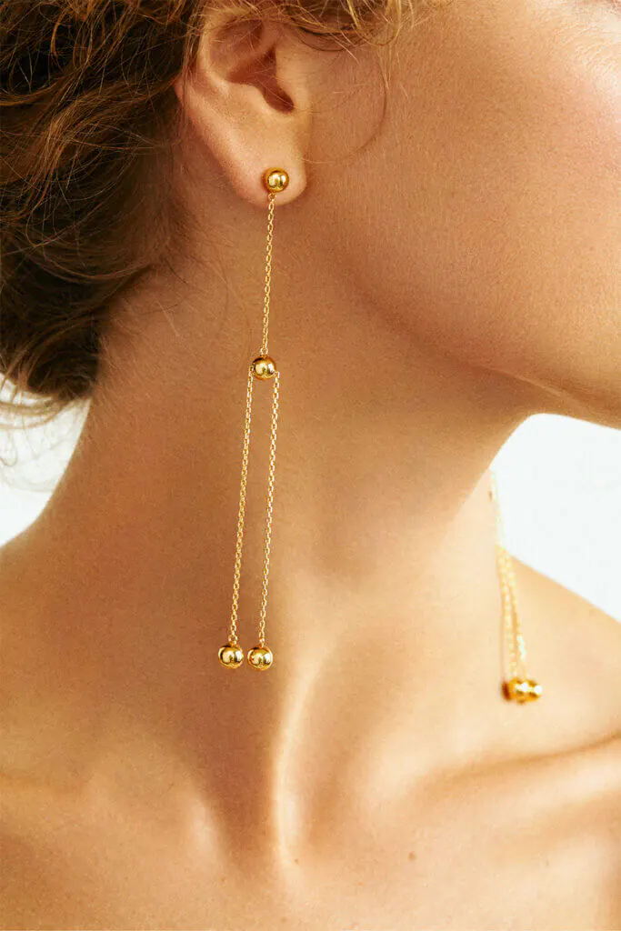 Earrings Orbs Transformer Earrings, yellow gold for stylish and elegant looks