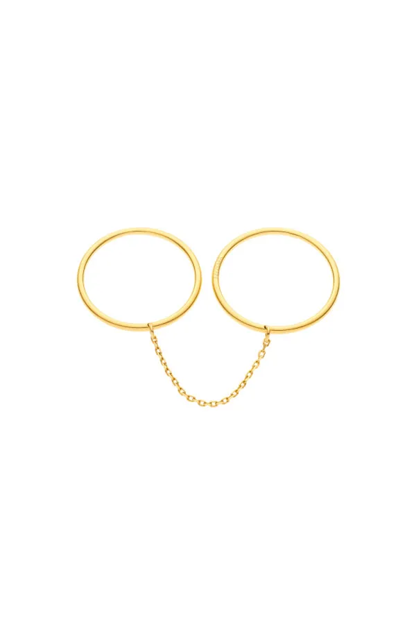 Rings Duo Band Ring, yellow gold with modern design available now