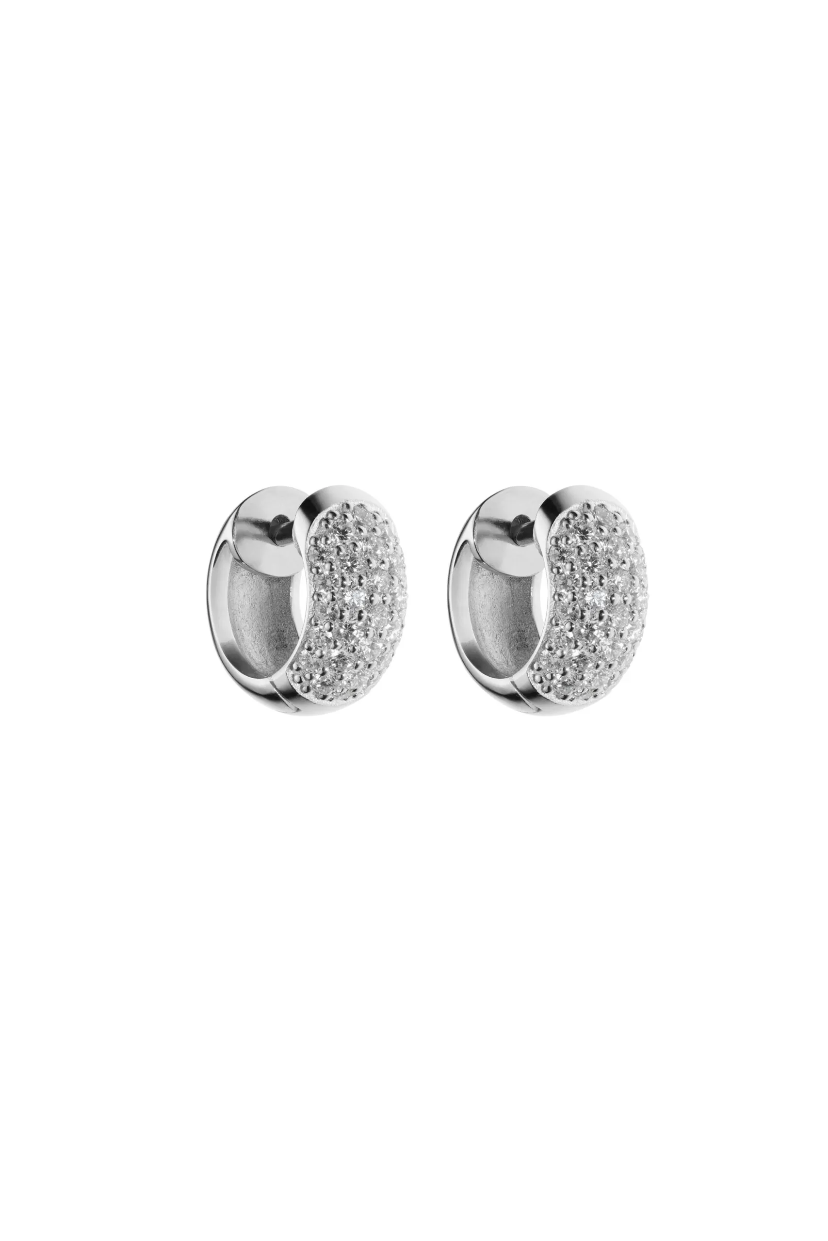 Earrings Diamond Mini Hug Hoops, white gold for stylish and elegant looks