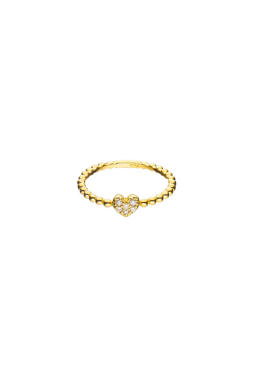 Heartful Ring, diamonds, yellow gold