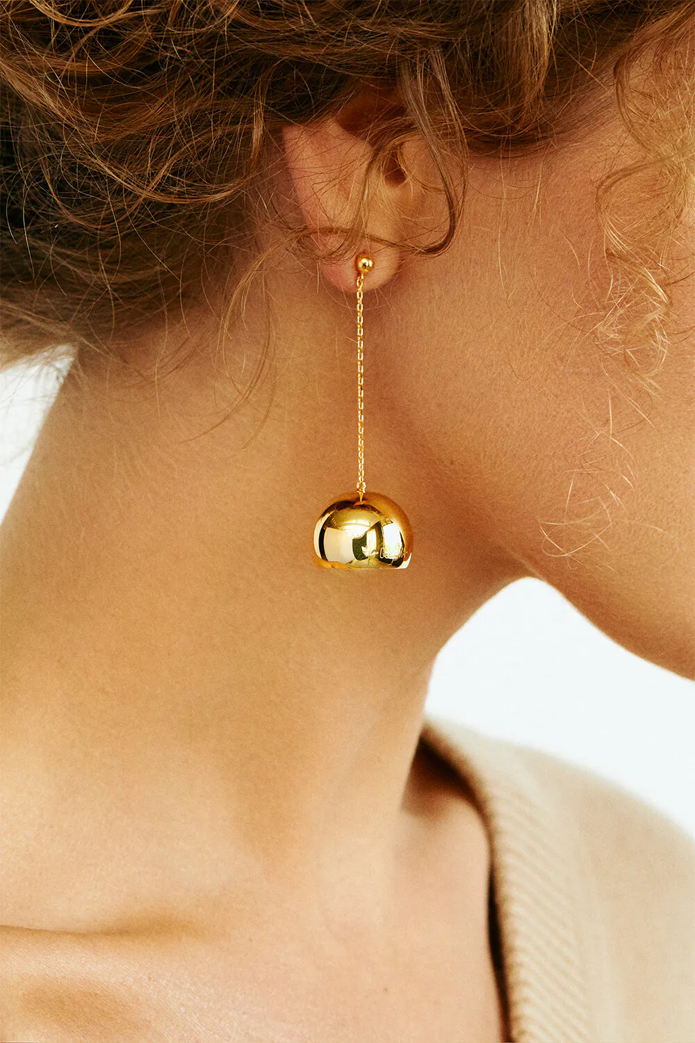 Earrings Semi-Sphere Earrings, yellow gold for stylish and elegant looks