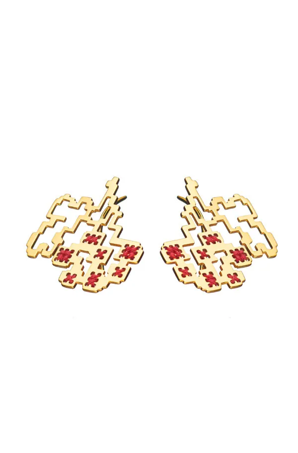 Earrings Kalyna Earrings, yellow gold with timeless design by Guzema