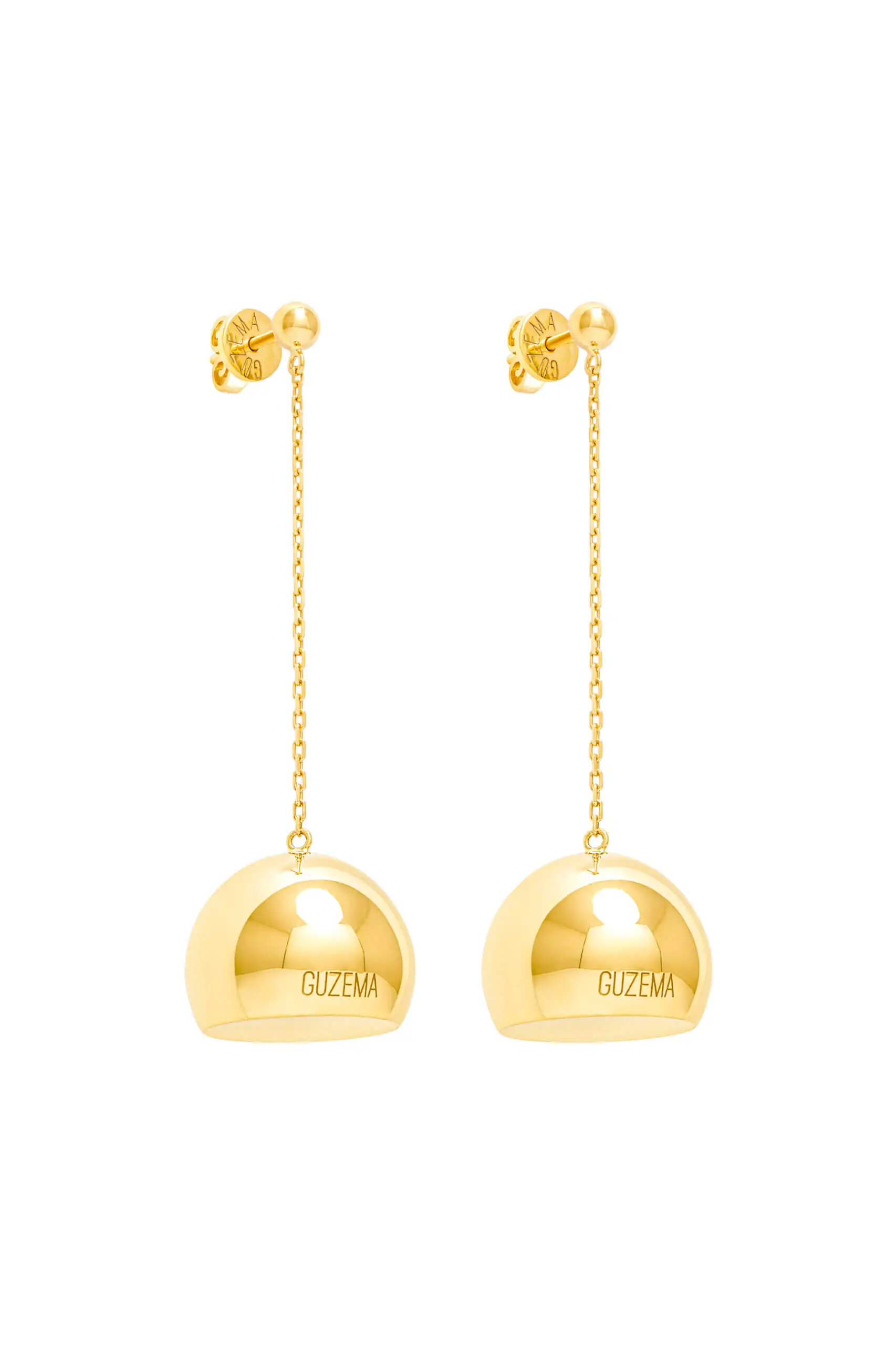 Earrings Semi-Sphere Earrings, yellow gold with timeless design by Guzema