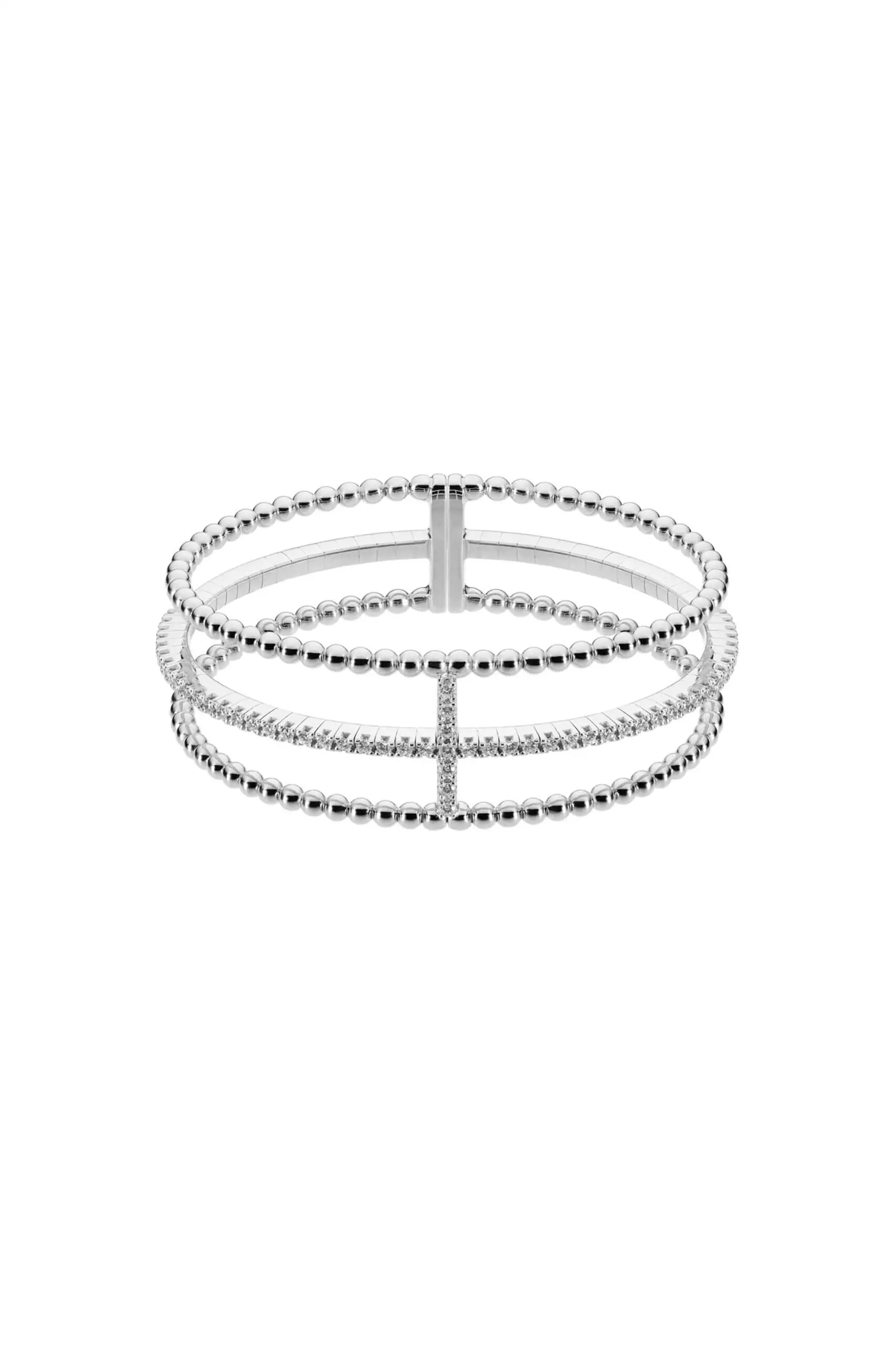 Bracelets Cross Bracelet, diamonds, white gold with modern elegance