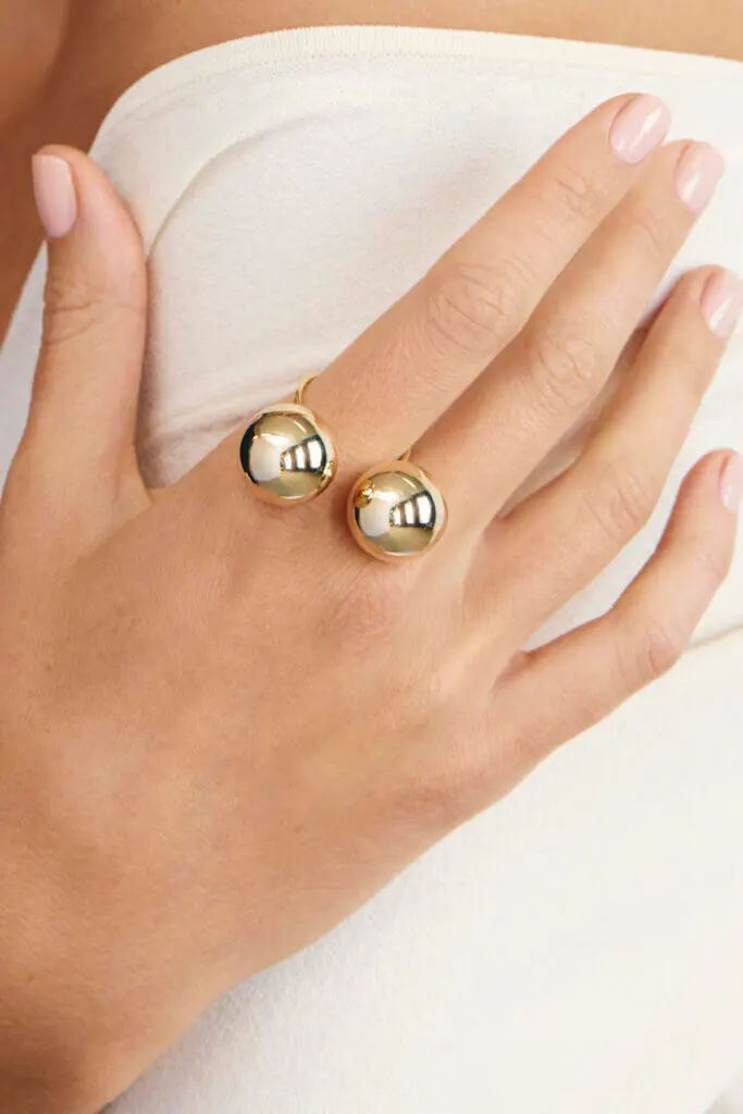 Rings Bold Duo Ring, yellow gold with luxury craftsmanship from Guzema