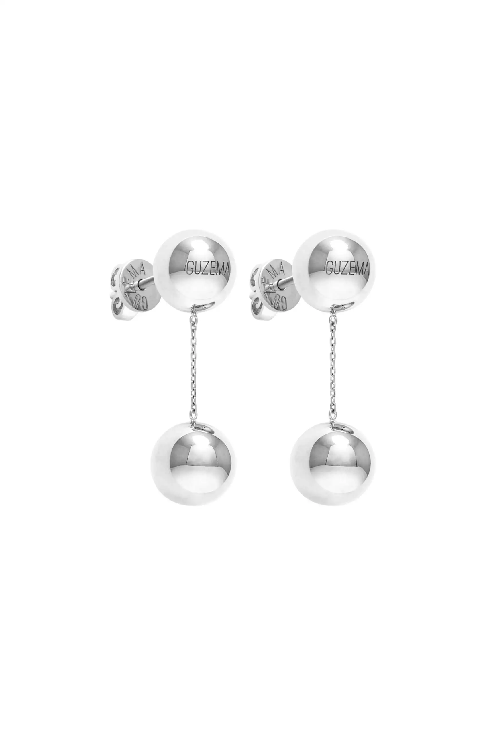 Earrings Duo Orb Earrings, white gold with timeless design by Guzema