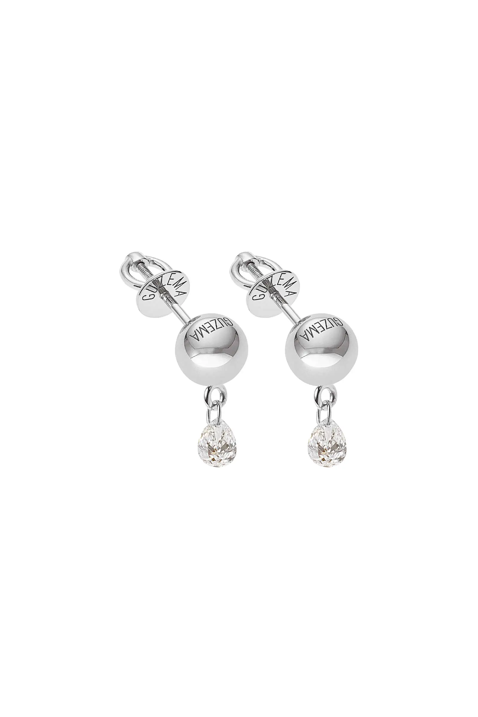 Earrings Orb earrings, diamonds, white gold for a unique and sophisticated look