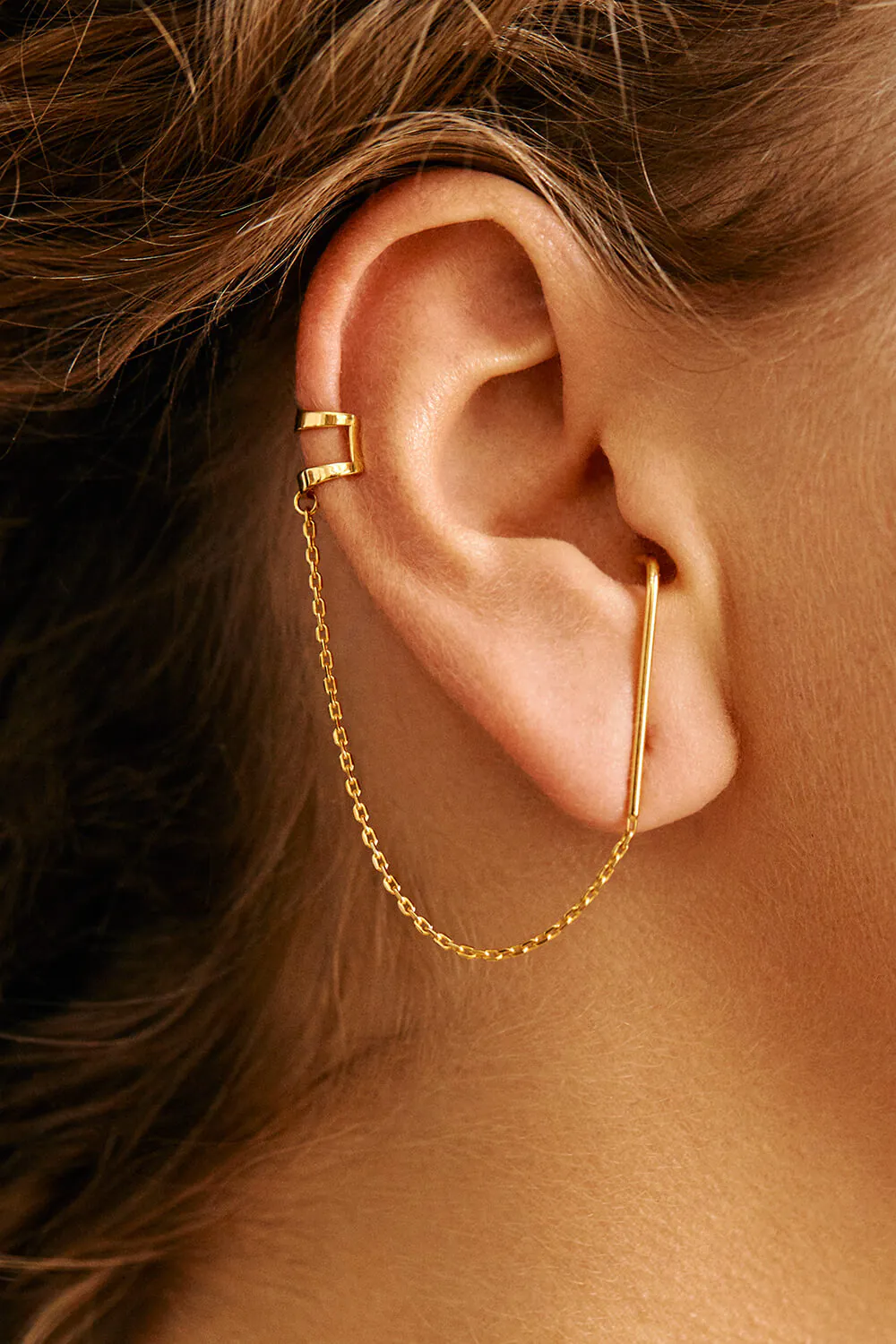 Cuffs Chain Cuff Earring, yellow gold available online with fast delivery