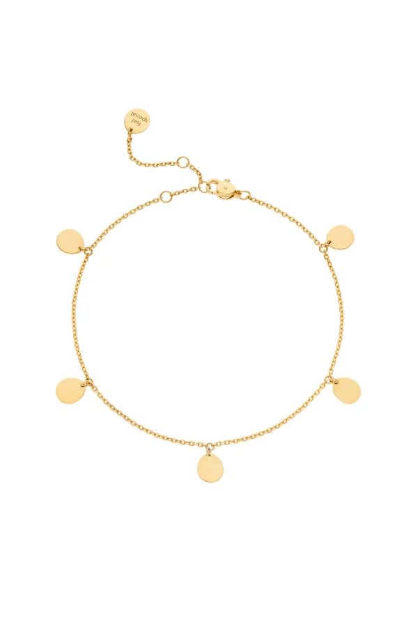 Anklets Flat Quintet Anklet, yellow gold crafted with high-quality materials