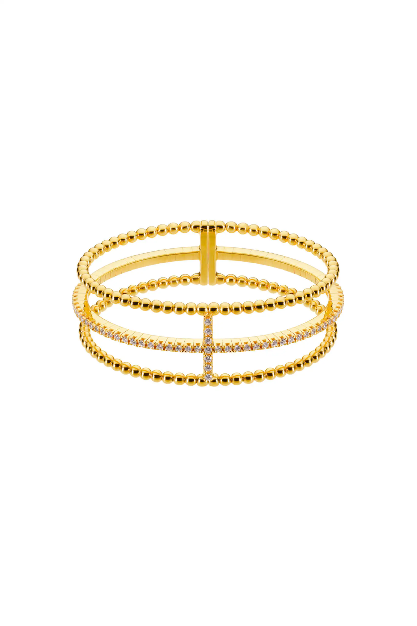 Cross Bracelet, diamonds, yellow gold