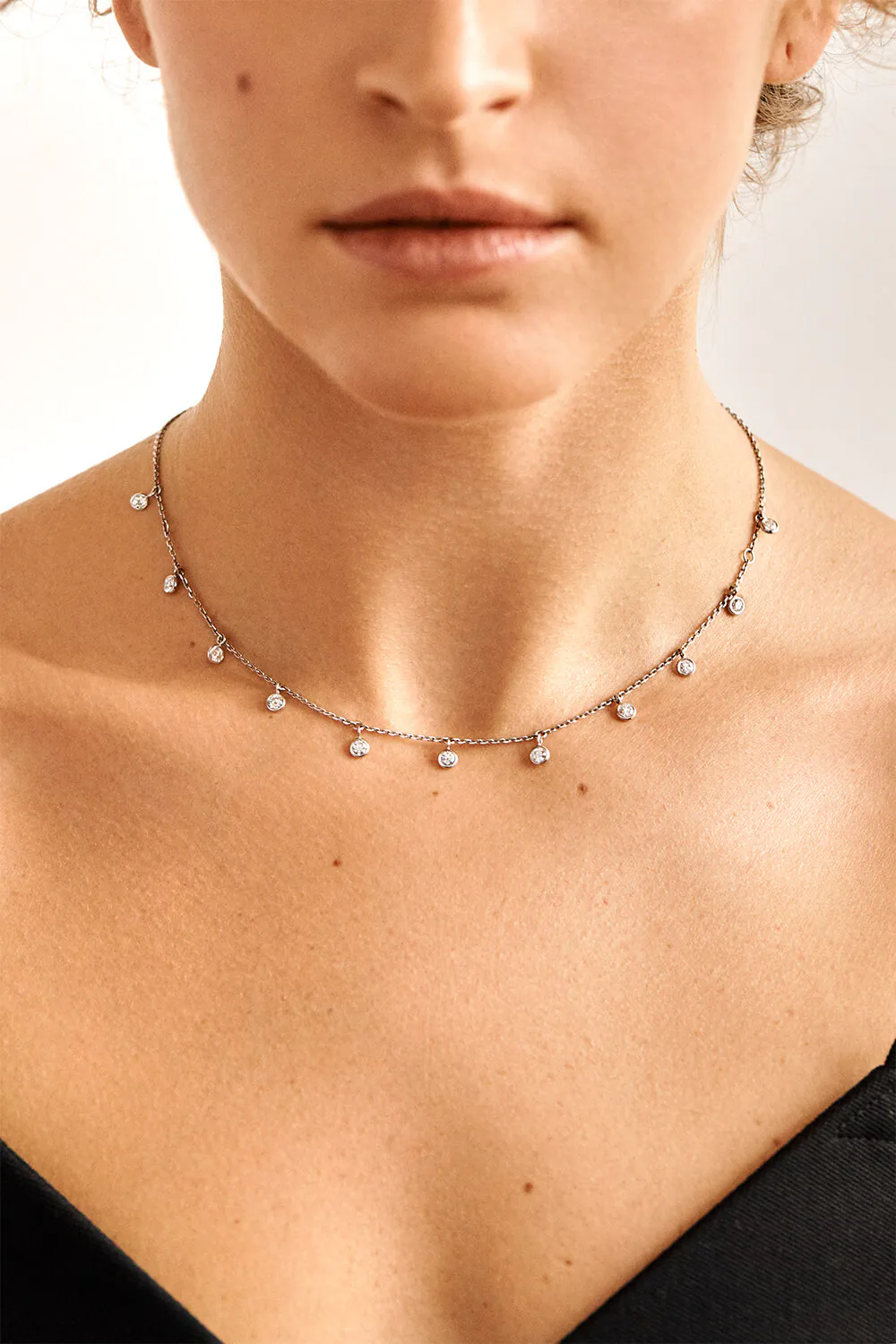 Custom Necklaces Multi Diamonds Necklace, white gold for a luxurious style