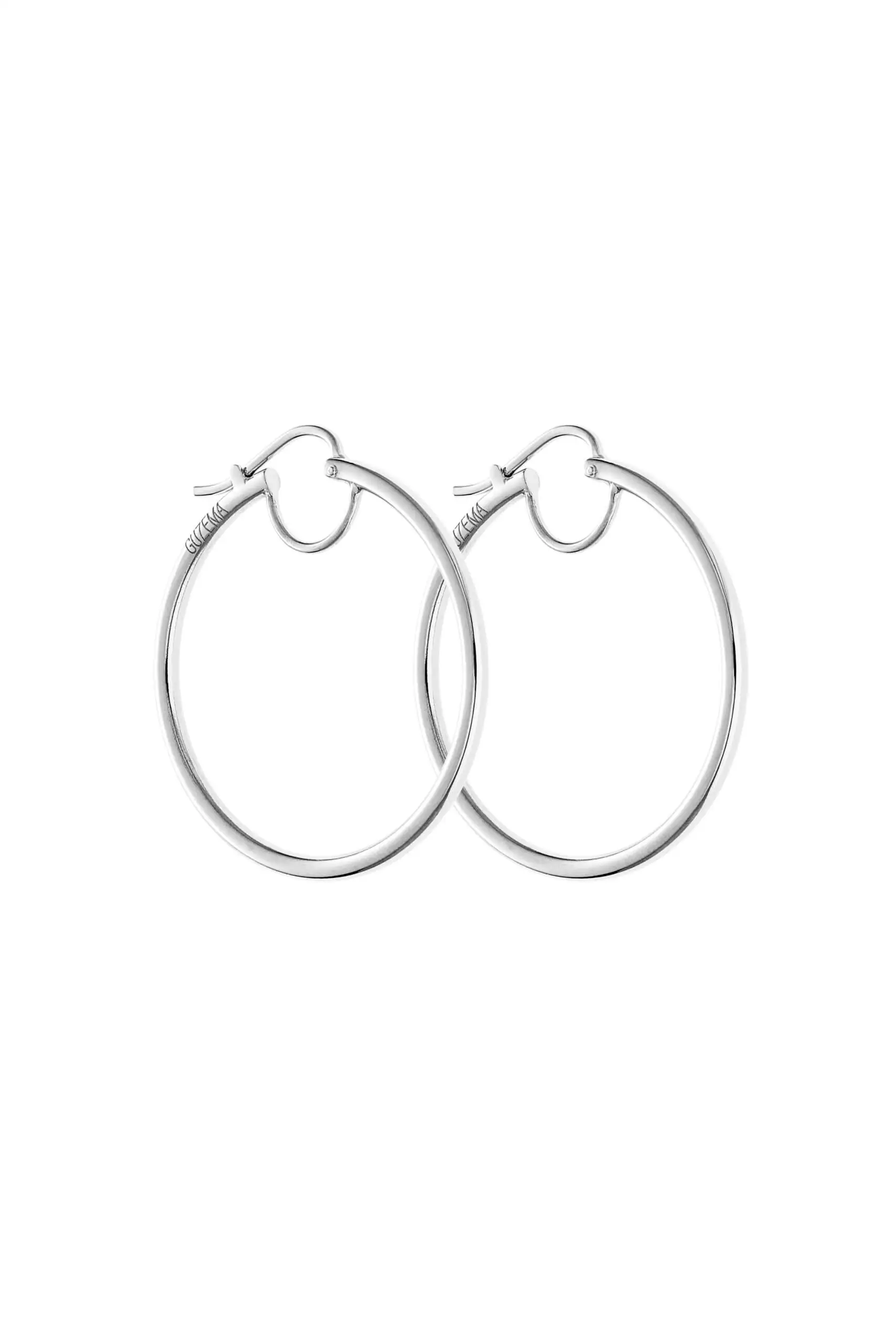 Earrings Mini Hoops Earrings, white gold with timeless design by Guzema