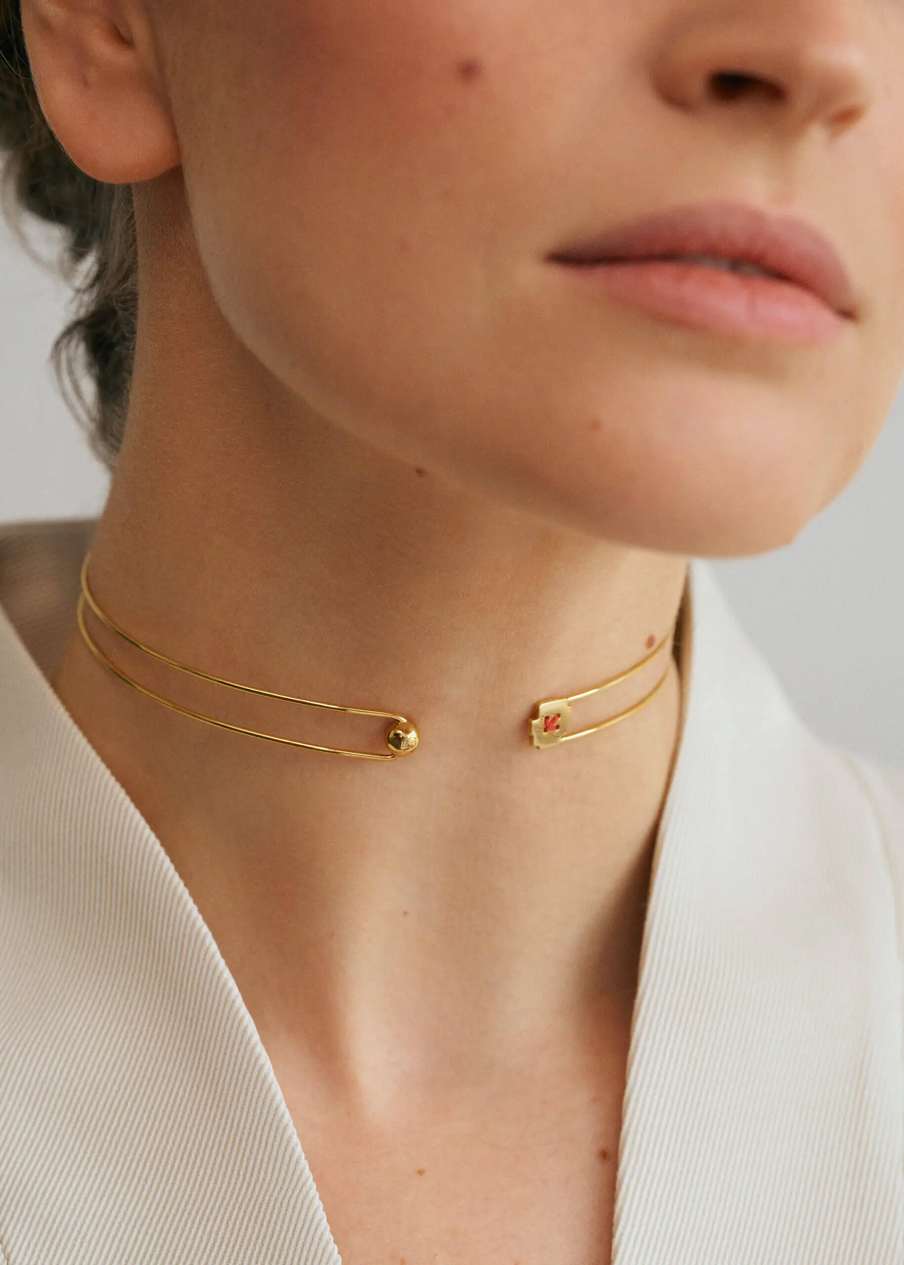 Chokers Embroidered Choker, yellow gold with exceptional quality